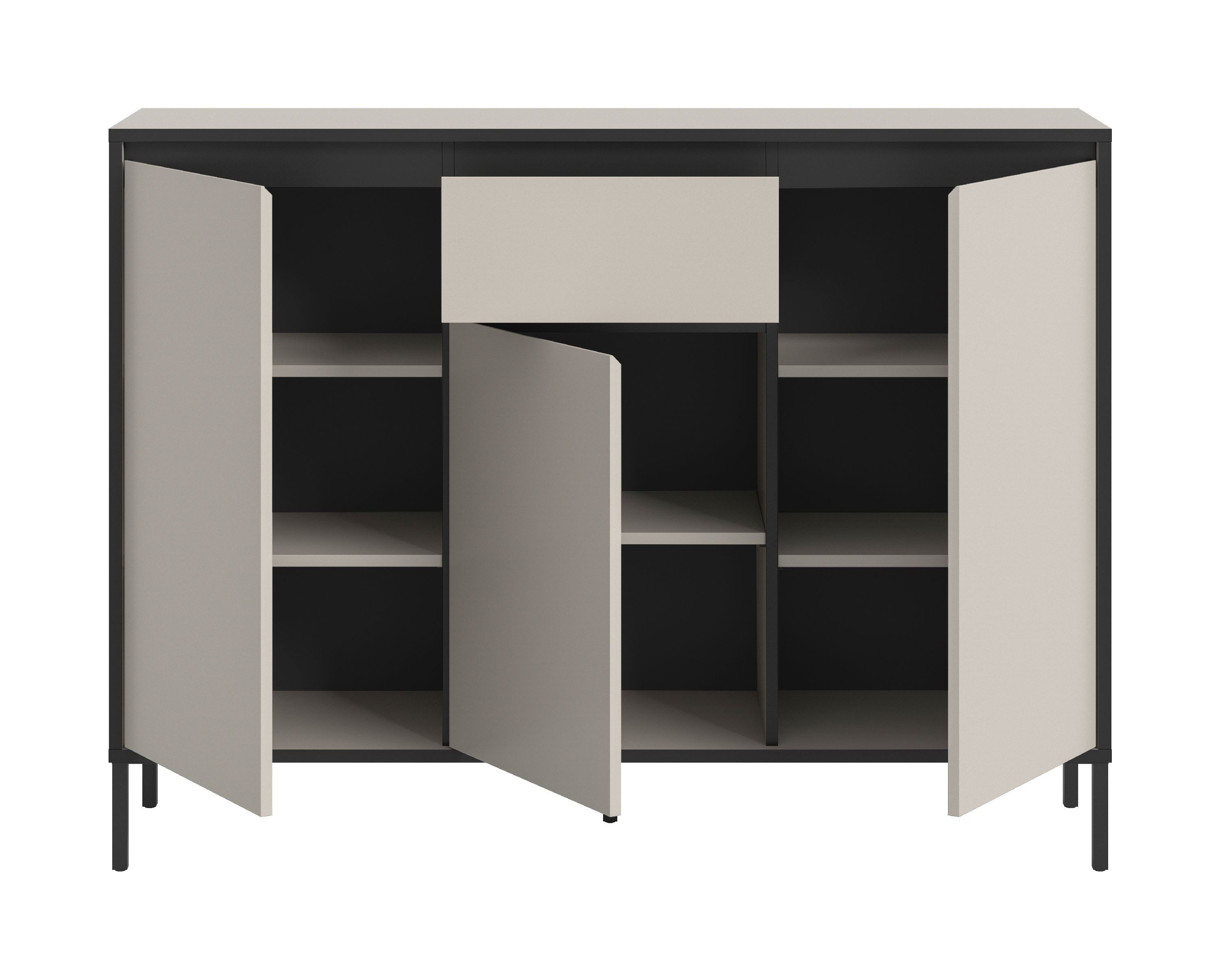 xonox.home Kommode Tron, Kaschmir Nachbildung Melamin beschichtet modern 136x101x38 cm