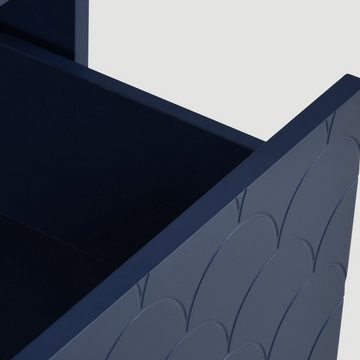 Sweiko Kommode, Sideboard mit 3 Schubladen, Fischschuppen-Muster, Metallfüße, Schlafzimmerschrank, 89*75*40cm