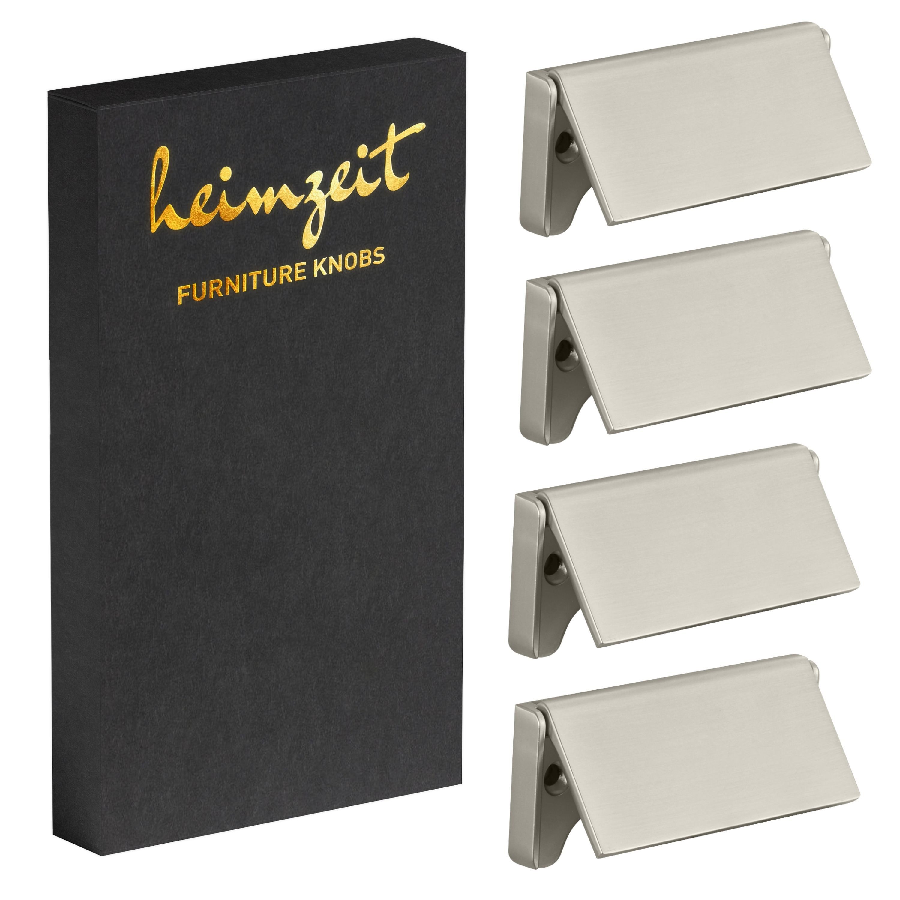 heimzeit Möbelgriff heimzeit Möbelgriff Flat - 4 Stück (Set), für Schubladen, Türen und Kommoden, inkl. Schrauben