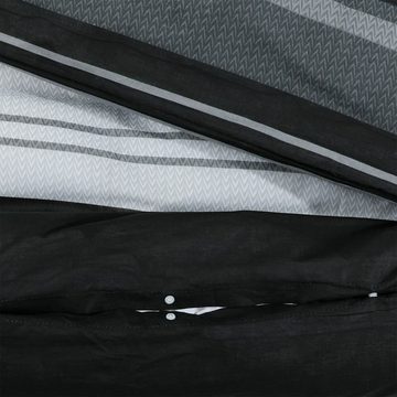 Bettwäsche Bettwäsche-Set Schwarz und Weiß 200x200 cm Baumwolle, vidaXL