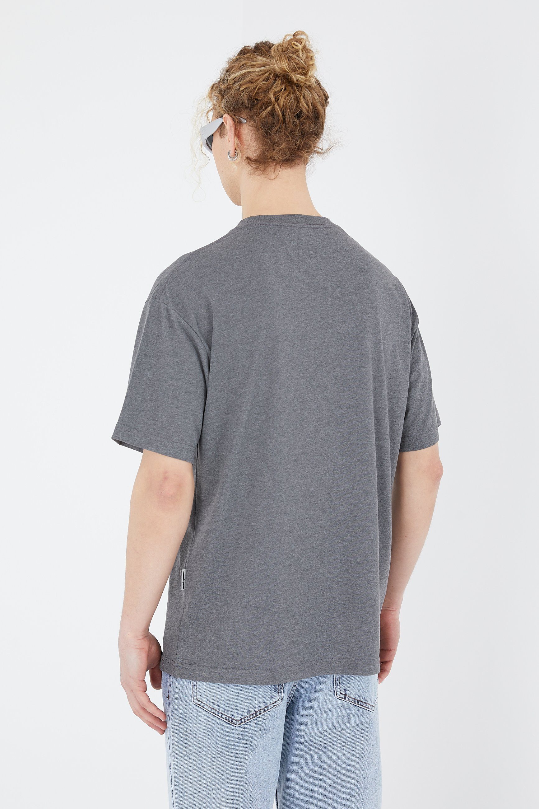 Megaman Jeans Oversize-Shirt Oversize Herren T-Shirt Weiter Auschnitt Extra Lang Rundhals