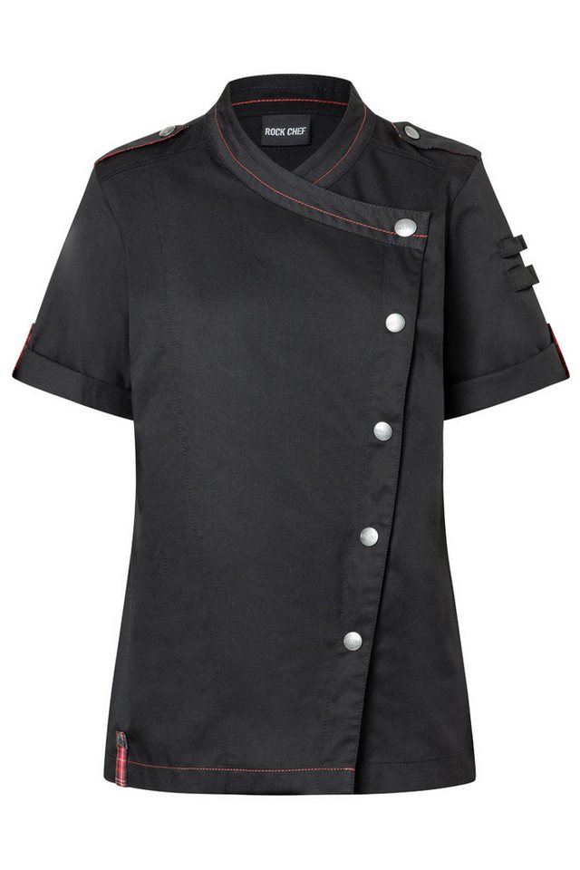 Karlowsky Fashion Kochjacke KARLOWSKY Damen Kochjacke ROCK-CHEF®-Stage2 Kurzarm Schwarz