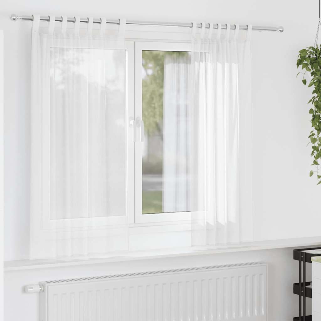 vidaXL Vorhang Voile Vorhänge mit Schlaufen 2 Stk. Weiß 140x140 cm (1 St)