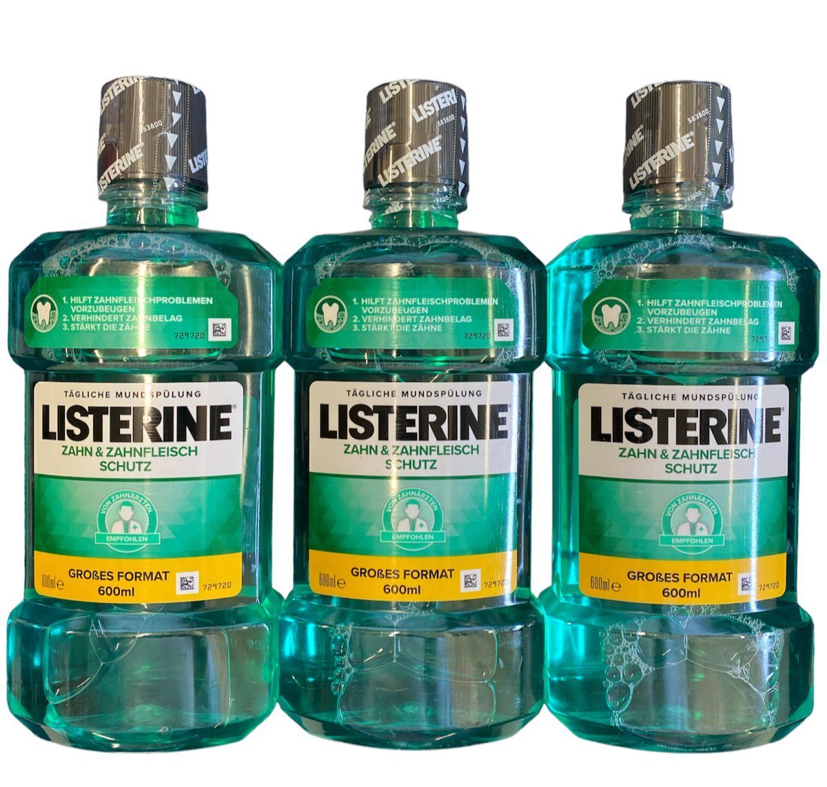 Listerine Mundwasser, 3 x LISTERINE Cool MINT tägliche Mundspülung,  (3-tlg), Modell LISTERINE Cool Mint Milder Geschmack