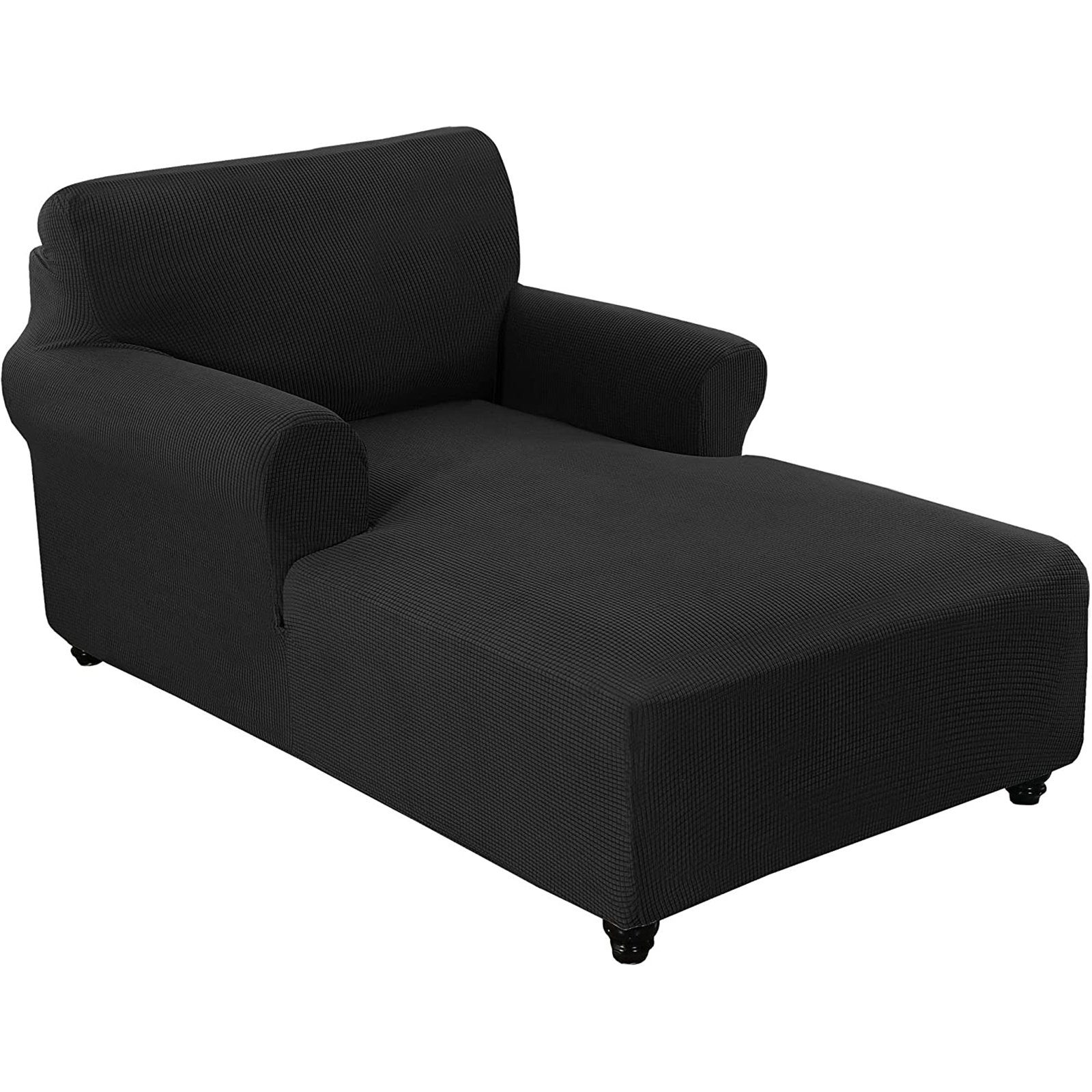 Sofahusse Jacquard, Stretch, für Arm Chaise Lounge, Rosnek Schwarz