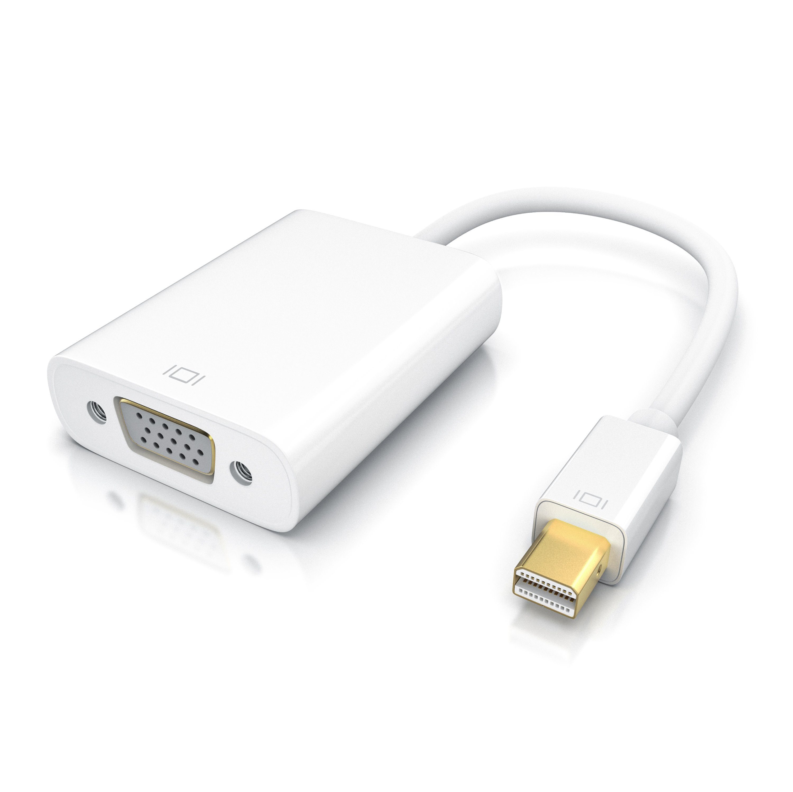 CSL Video-Adapter Mini DisplayPort zu VGA, Full HD MiniDP Stecker zu VGA Buchse Adapter Kabel