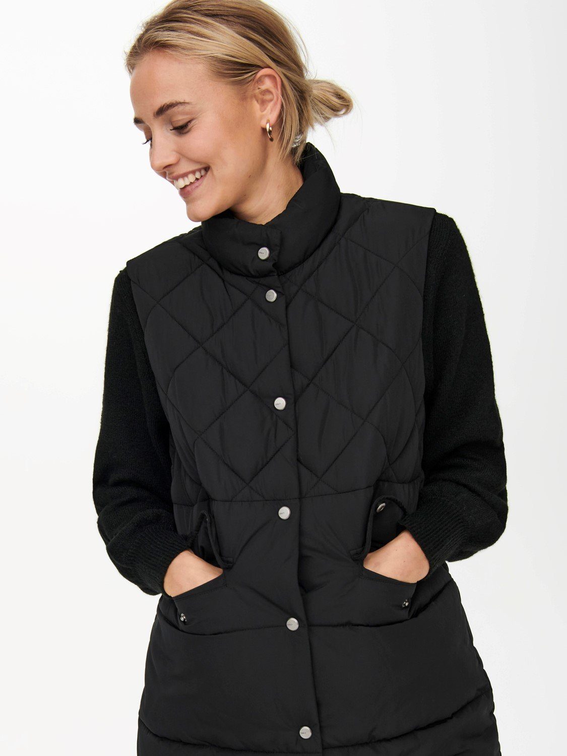 ONLY Steppweste Langes Design Steppweste ohne Ärmel für Damen ONLSTACY QUILTED WAISTCOAT OTW NOOS – Bild 5 von 5