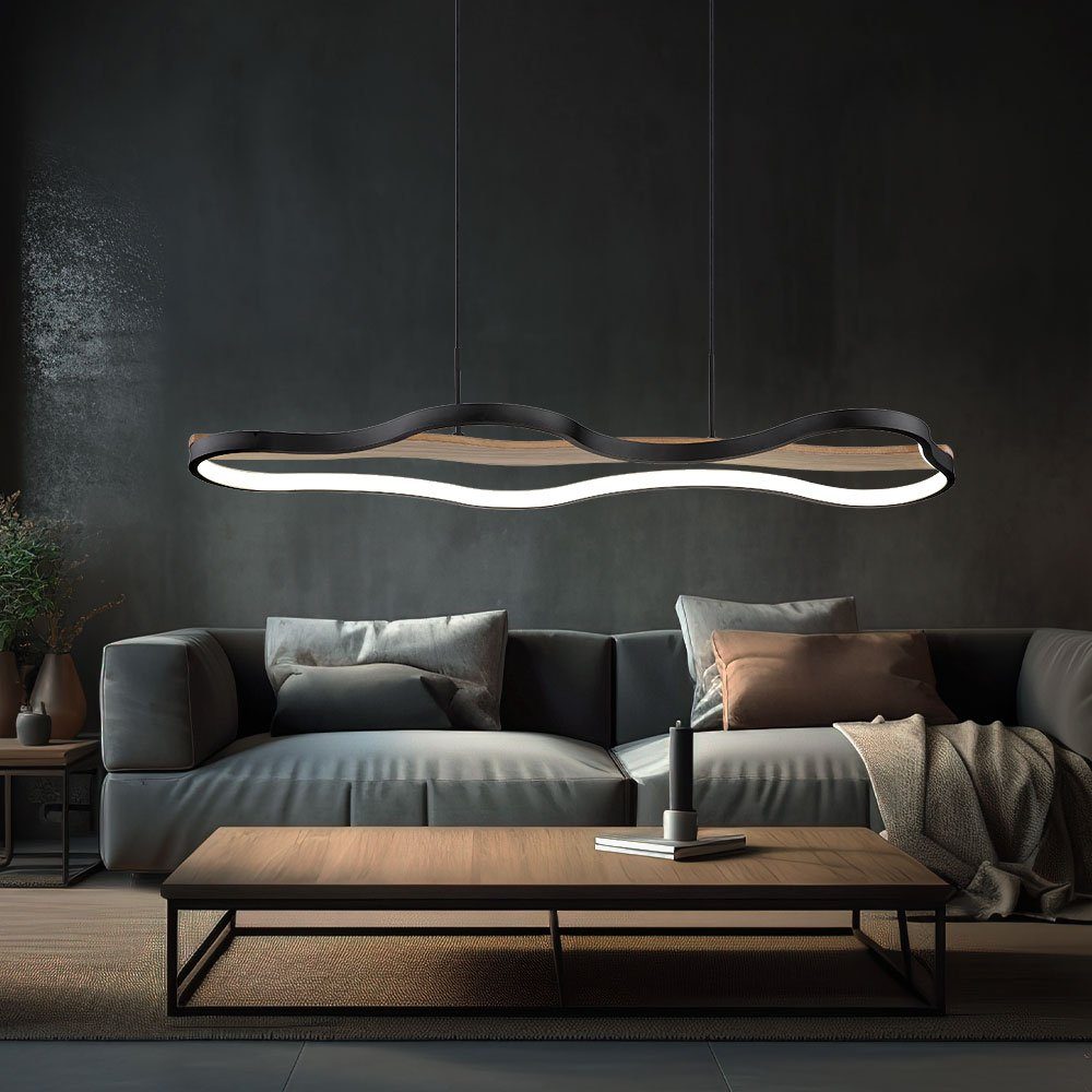 GLOBO LIGHTING LED-Hängeleuchte, LED-Leuchtmittel fest verbaut, Warmweiß, Neutralweiß, Tageslichtweiß, Hängeleuchte Pendellampe Deckenlampe LED Dimmbar Fernbedienung Holz