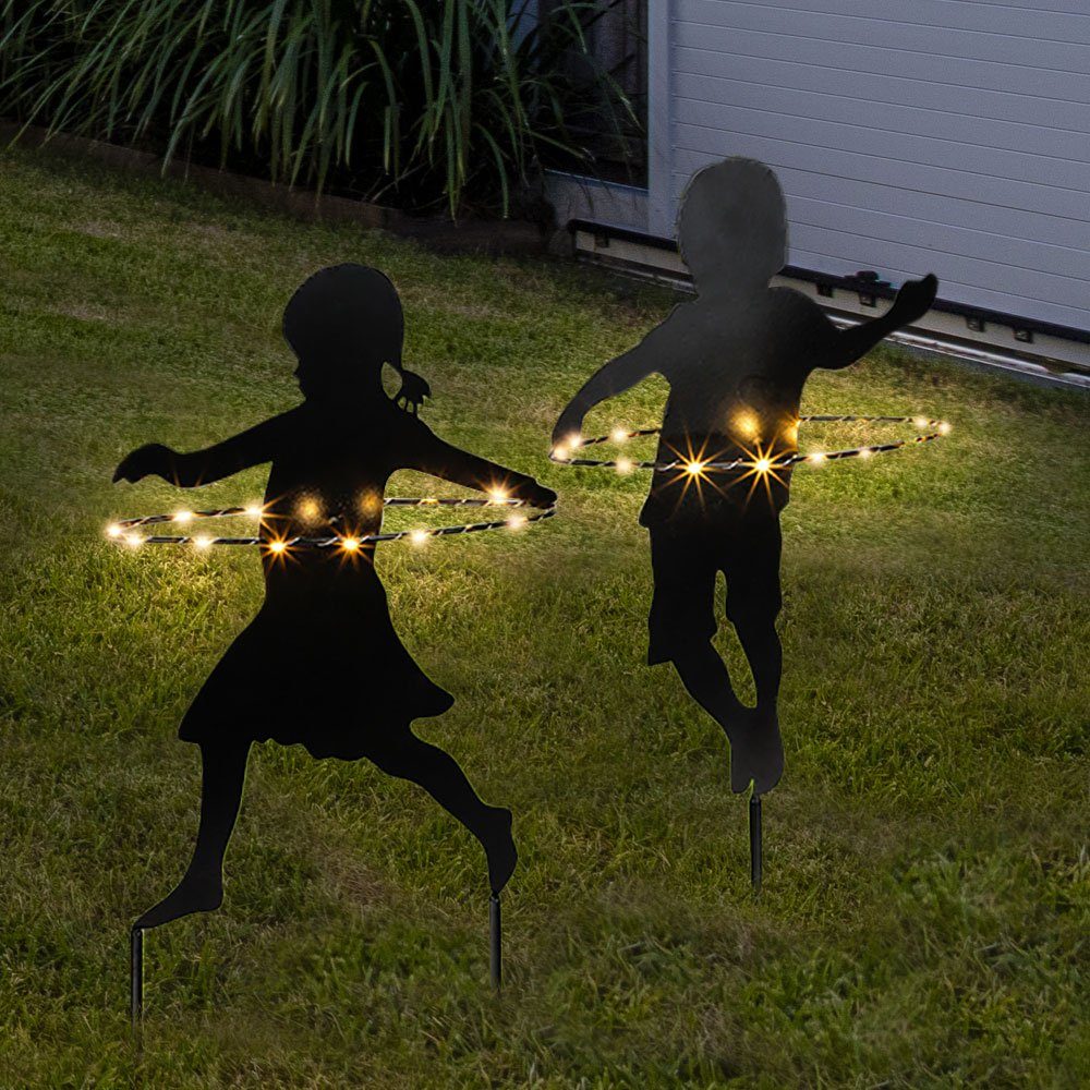 etc-shop LED Solarleuchte, für Garten Gartenstecker Kinderfiguren fest Solar LED-Leuchtmittel verbaut, Solarset