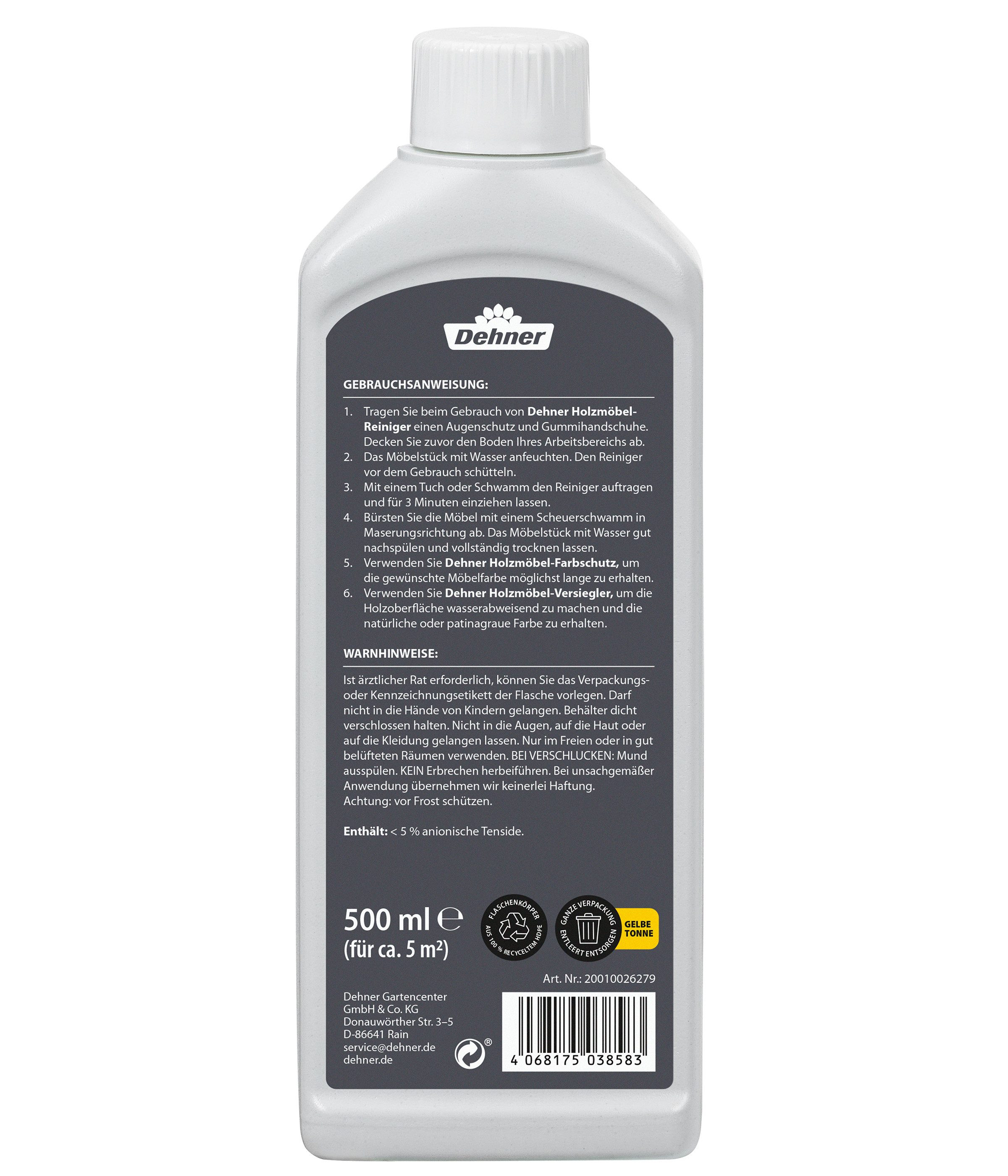 Dehner Holzmöbel-Reiniger, für Gartenmöbel, 500 ml Möbelpflegeöl-Set, Pflege für Outdoor Möbel