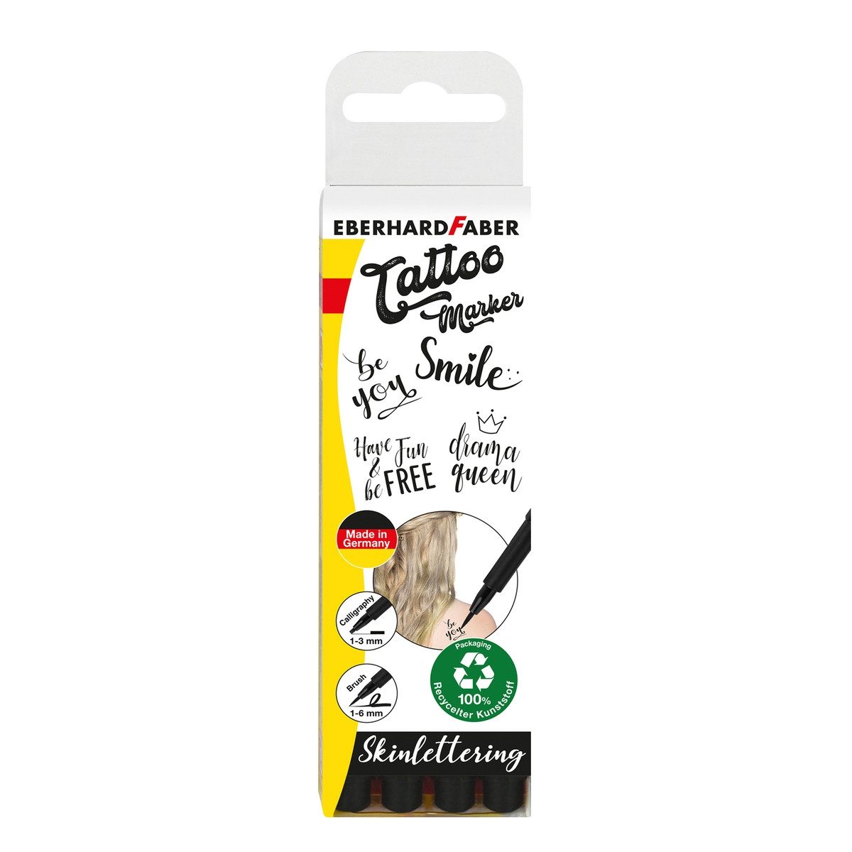 Eberhard Faber Nagel-Tattoo EBERHARD FABER Tattoostifte Set Skinlettering 4 Stück