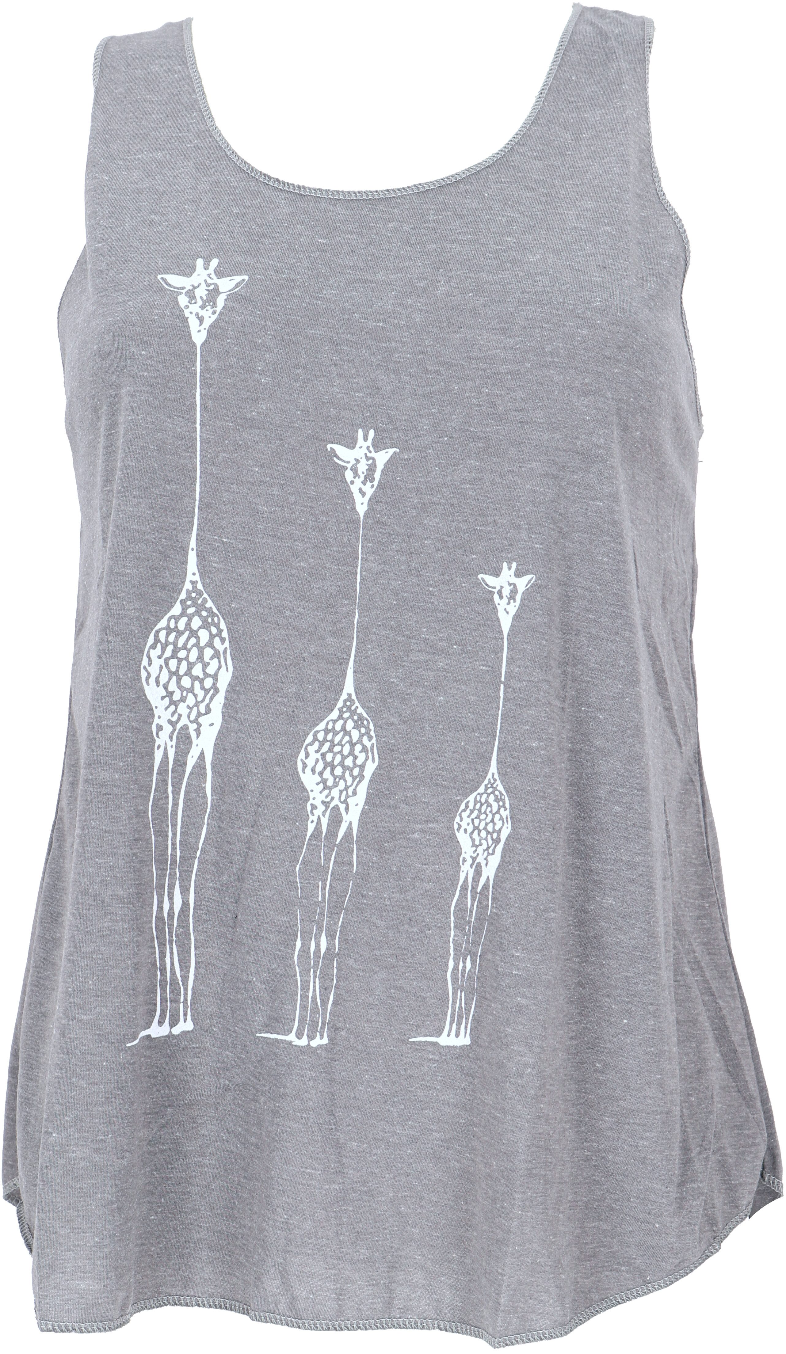 Guru-Shop T-Shirt Tanktop mit Giraffen Retrodruck, günstig online kaufen