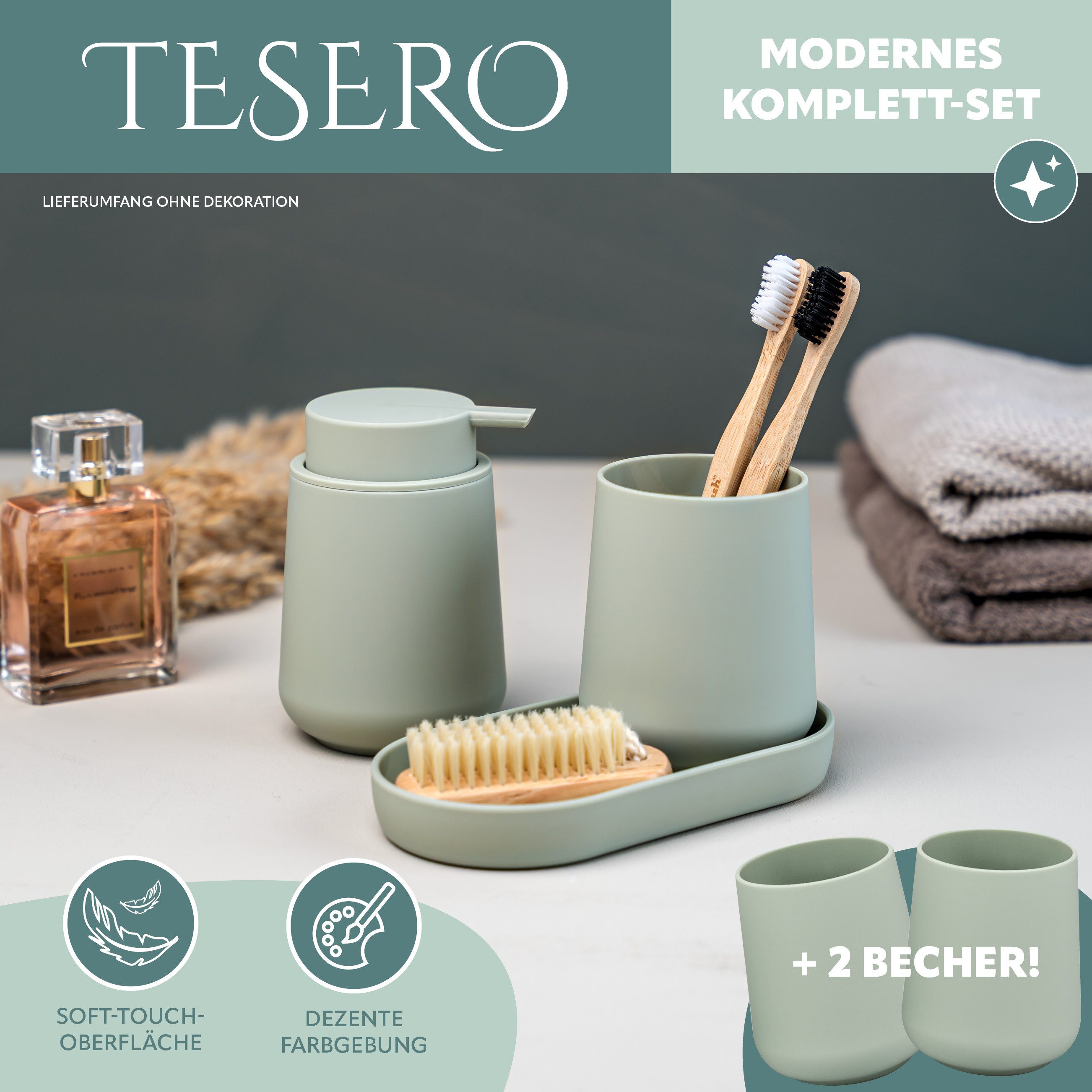 eluno Badaccessoire-Set TESERO 5tlg. Soft-Touch, 5 tlg.