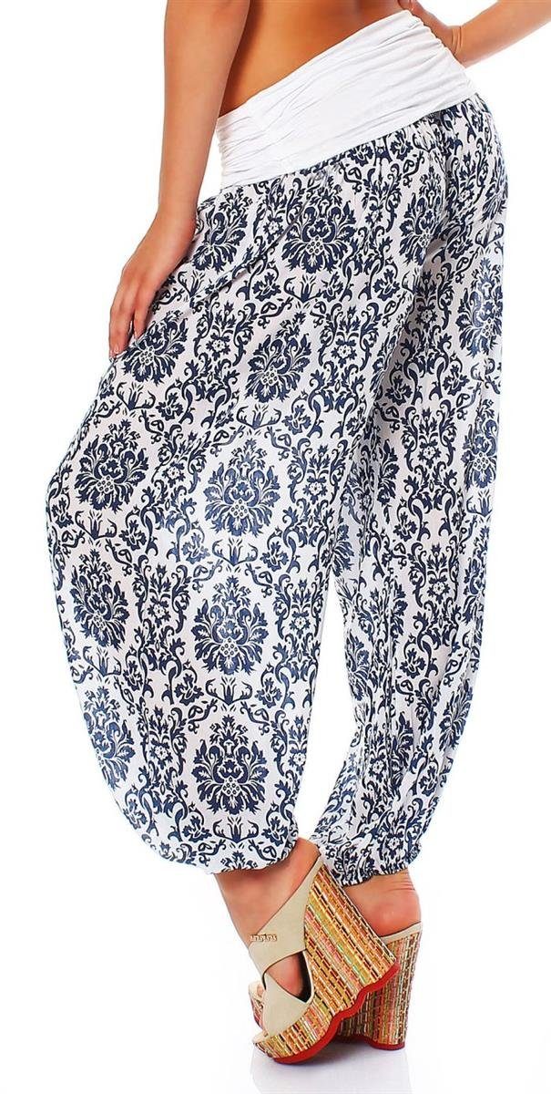 malito more than fashion Haremshose malito Damen Pumphose mit Yoga Muster, Haremshose zum Tanzen, Aladin im sommerlichen Design Einheitsgröße