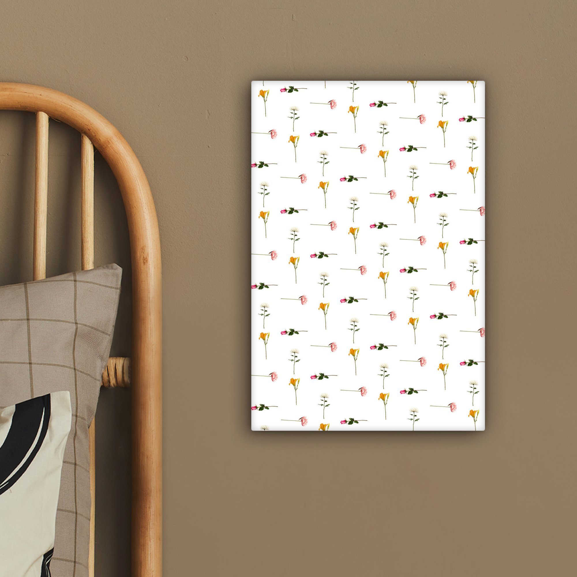 OneMillionCanvasses® Leinwandbild Blumen - Muster, (1 20x30 fertig Pastell - inkl. cm Gemälde, Leinwandbild bespannt St), Zackenaufhänger