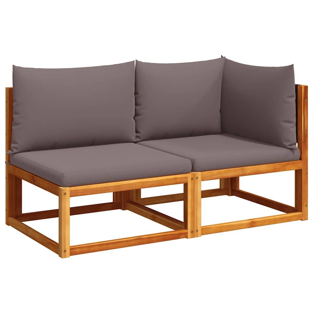 vidaXL Loungesofa Gartensofa mit Kissen 2-Sitzer Holz & Rattan, 1 Teile