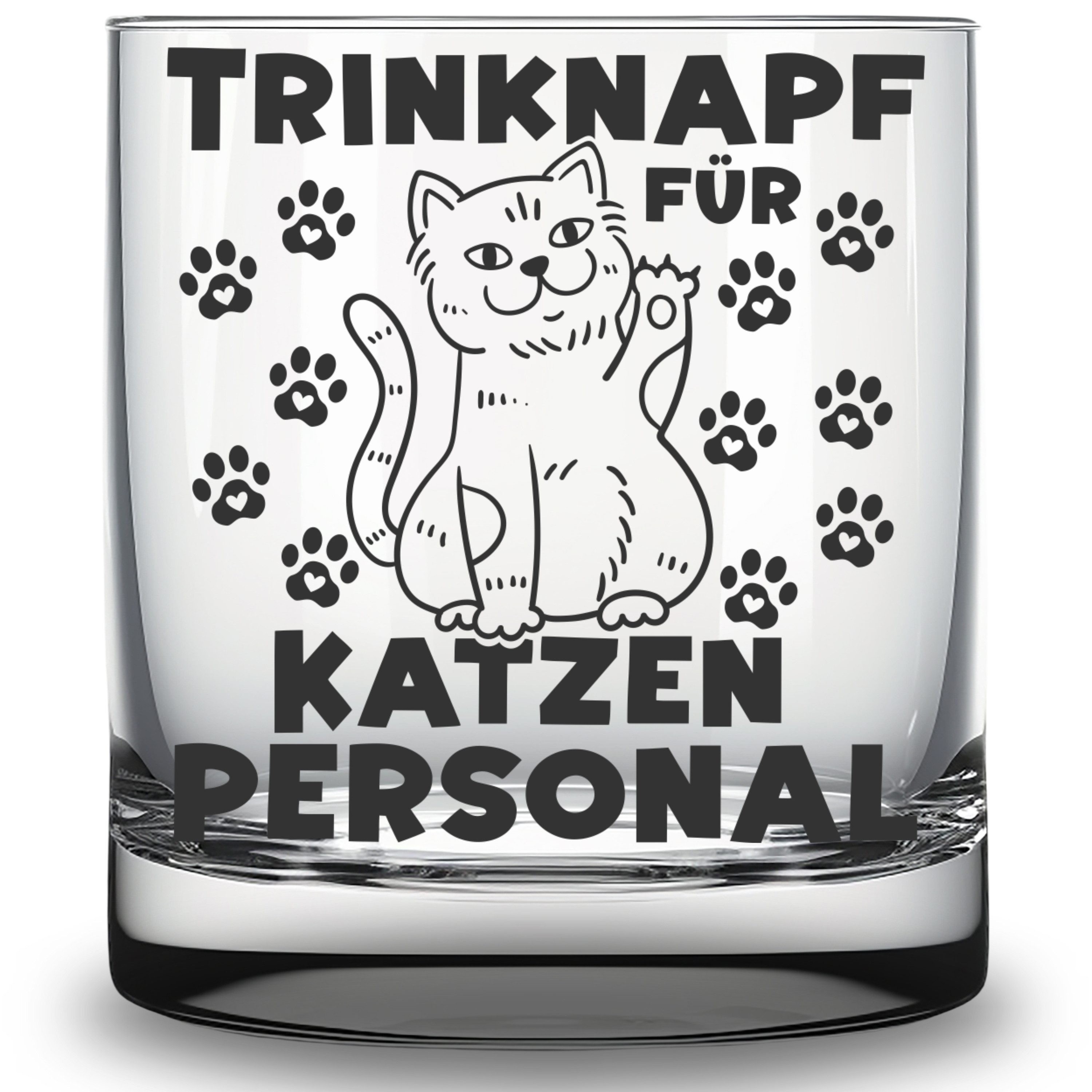Lasernauten Whiskyglas Glas für Katzenliebhaber und Katzenbesitzer lustige Geschenkidee Katze, mit Gravur