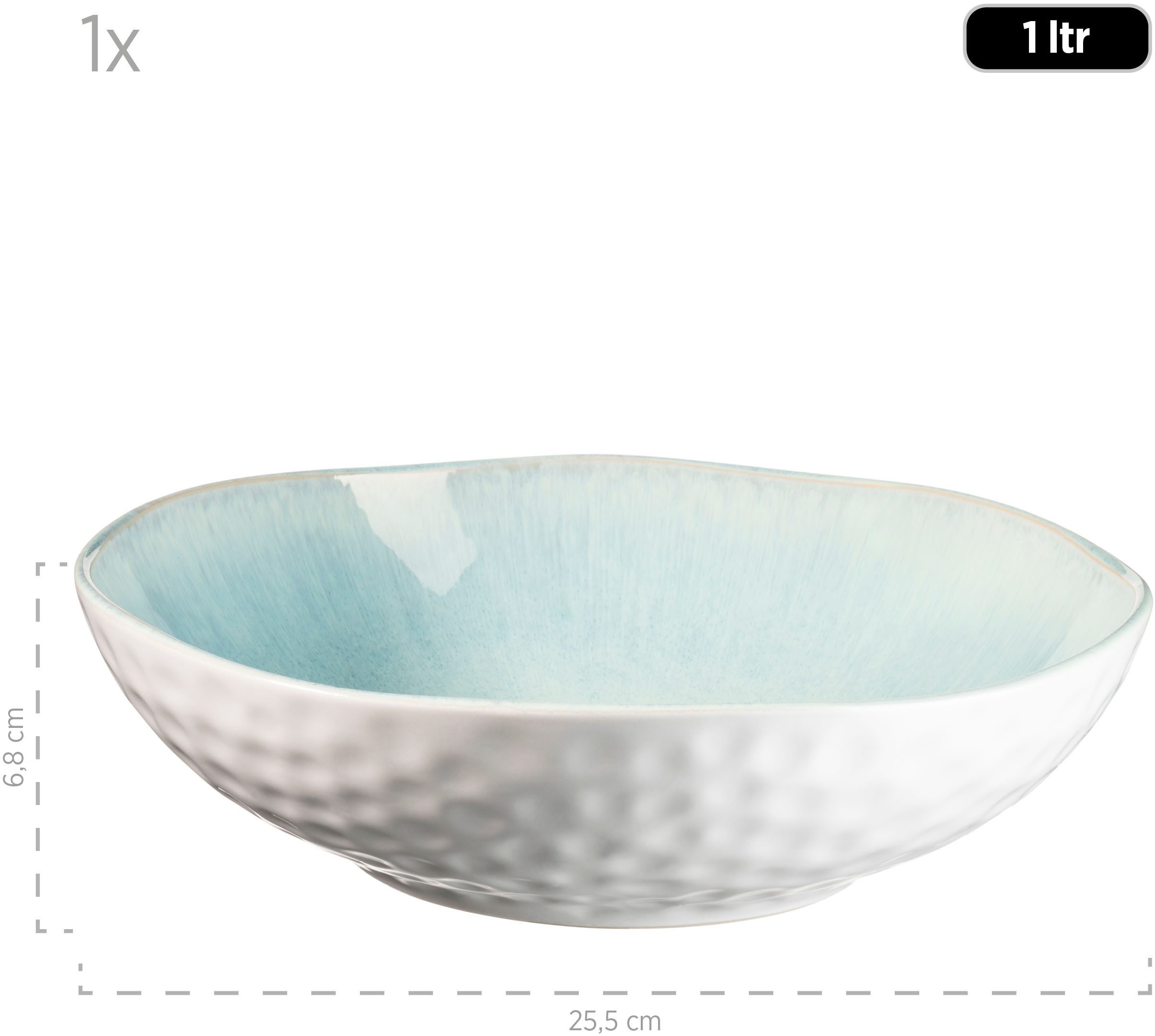 MÄSER Salatschüssel FROZEN, Salatschüssel-Set, Steinzeug, Steinzeug, (9-tlg) – Bild 4 von 5