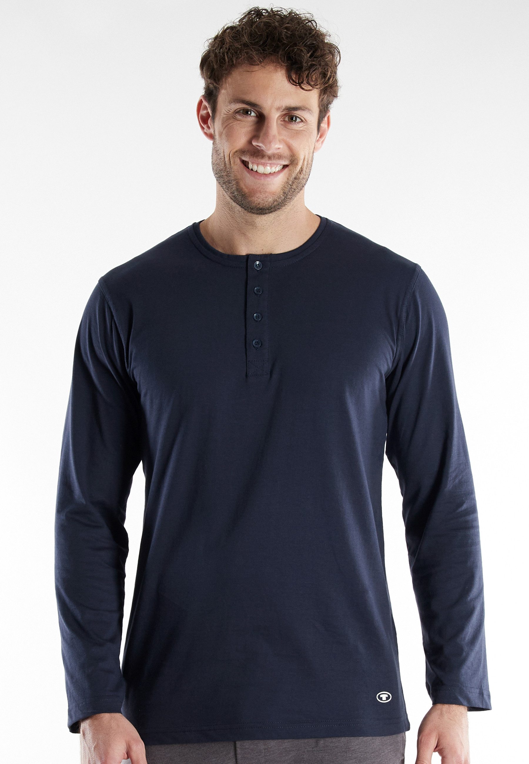 TOM TAILOR Langarmshirt Cansas mit Knopfleiste, Rundhalsausschnitt, Langarm günstig online kaufen