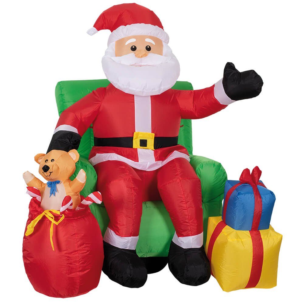 Versand-Richter Weihnachtsmann XXL Weihnachtsmann im Sessel aufblasbar, innen und außen