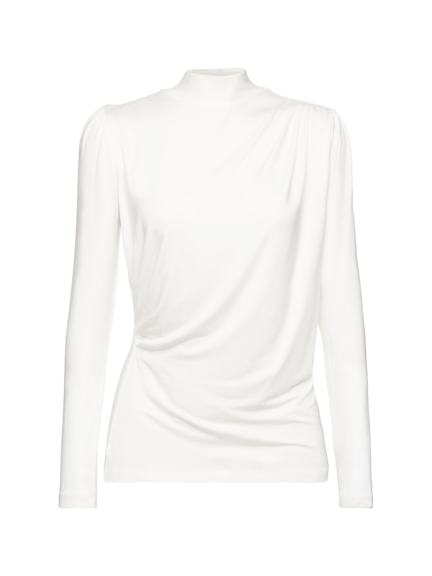 Esprit Langarmshirt Longsleeve Puffärmeln WHITE OFF mit (1-tlg)