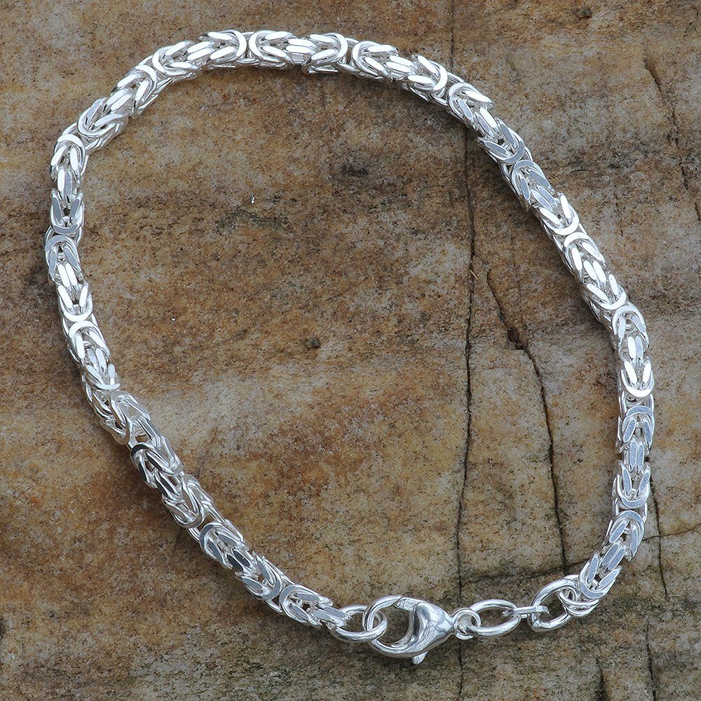 HOPLO Königskette 4,0 mm 925 Sterlingsilber Königskette massiv Silber hochwertige Kette (inkl. Schmuckbox), Made in Germany