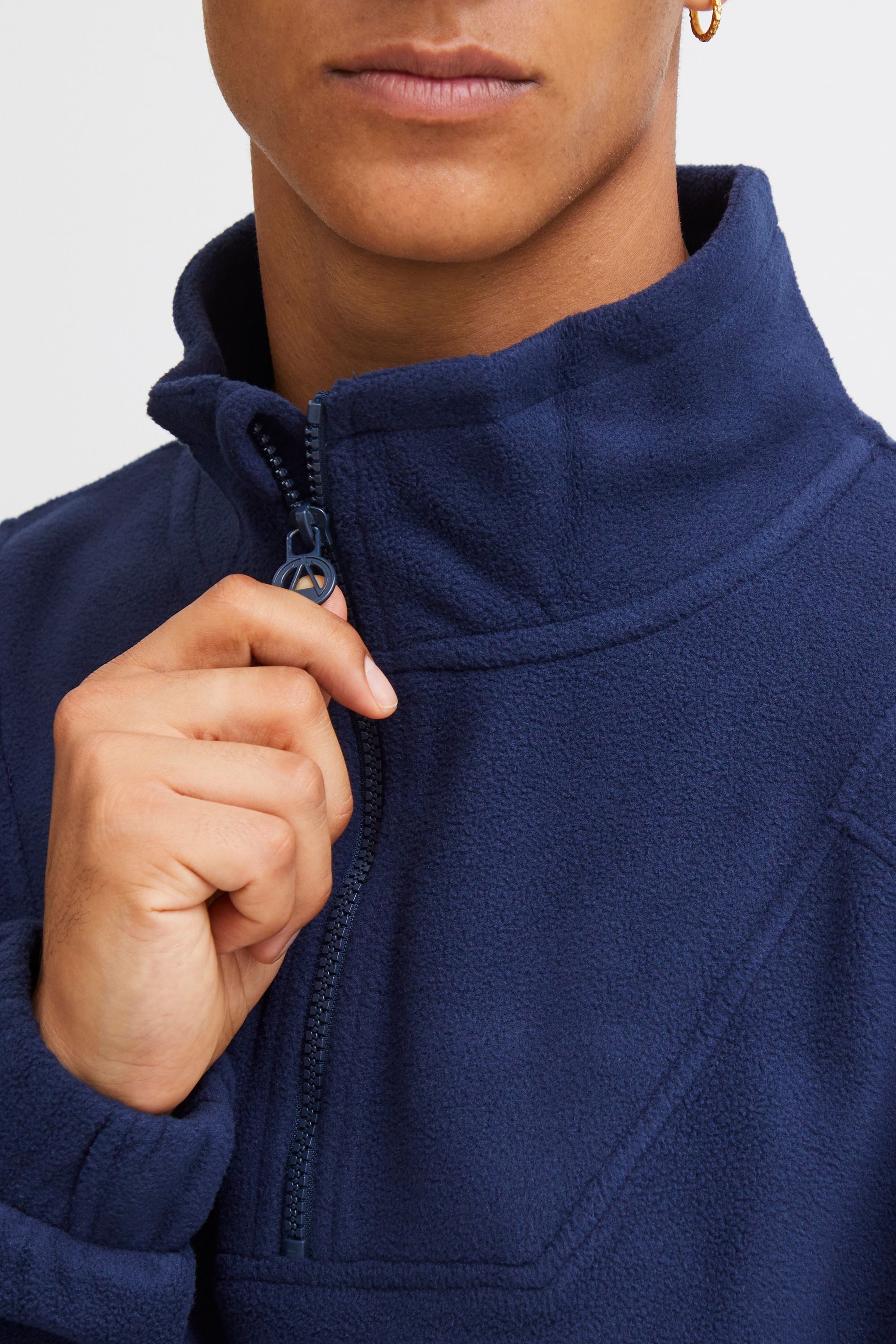 North Bend Troyer NBCotus M Modischer Fleecepullover mit Troyer Kragen