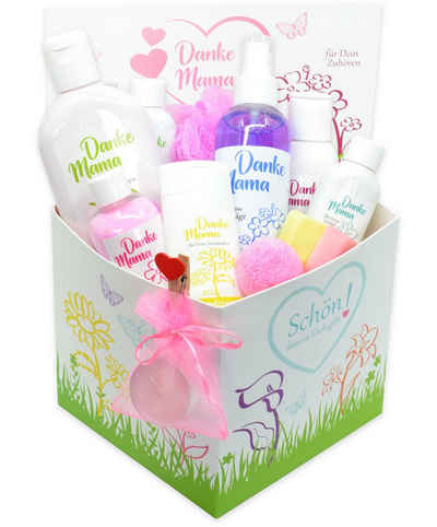 vitamedes Hautpflege-Set Wellness Set Danke Mama - hochwertige Geschenkbox, 12-tlg., 12 teiliges Geschenkset für Mütter, Pflegeset