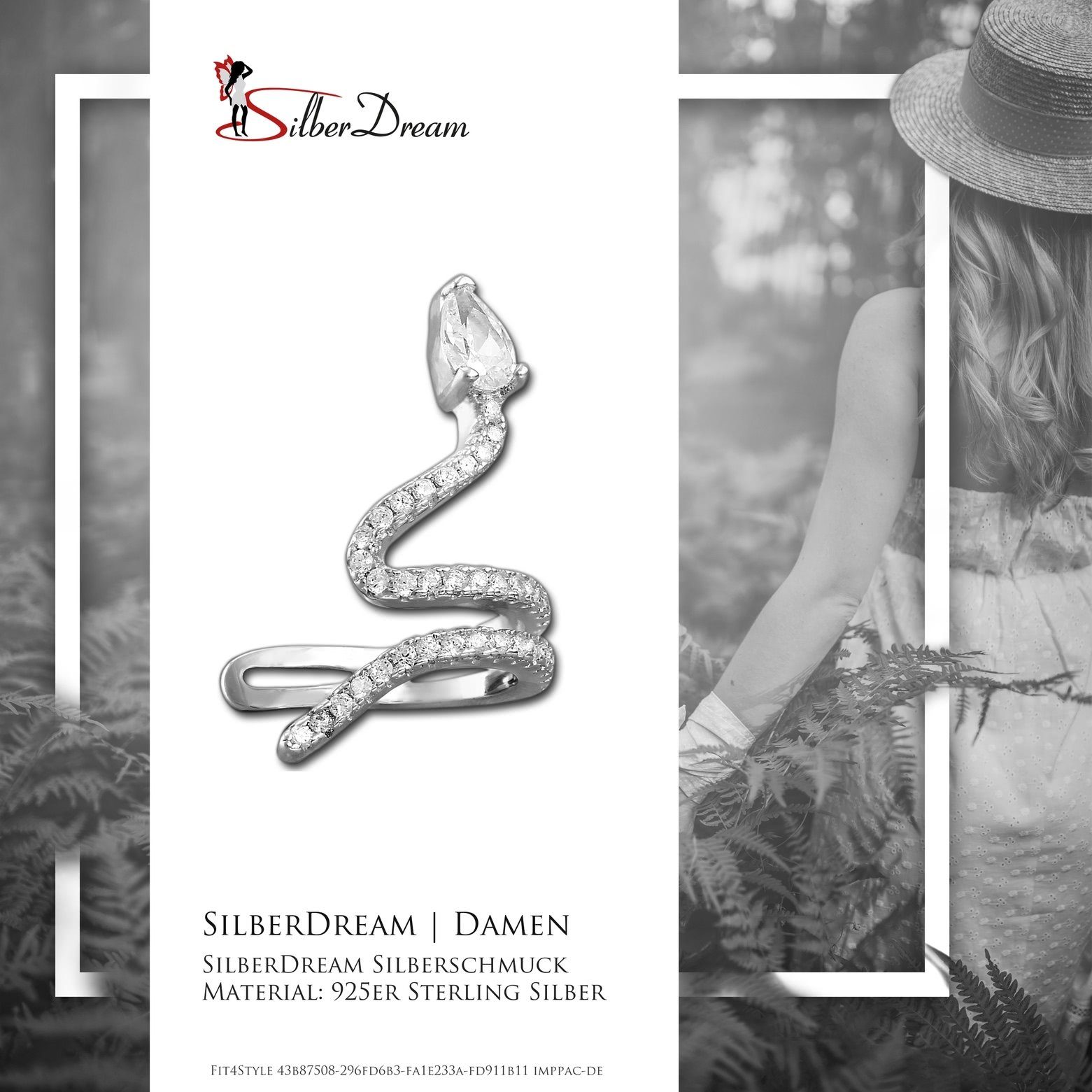 SilberDream Paar Ohrklemmen SilberDream weiß Schlange Ohrringe (Ohrklemme), Damen Ohrklemme Schlange 925 Sterling Silber, weiß