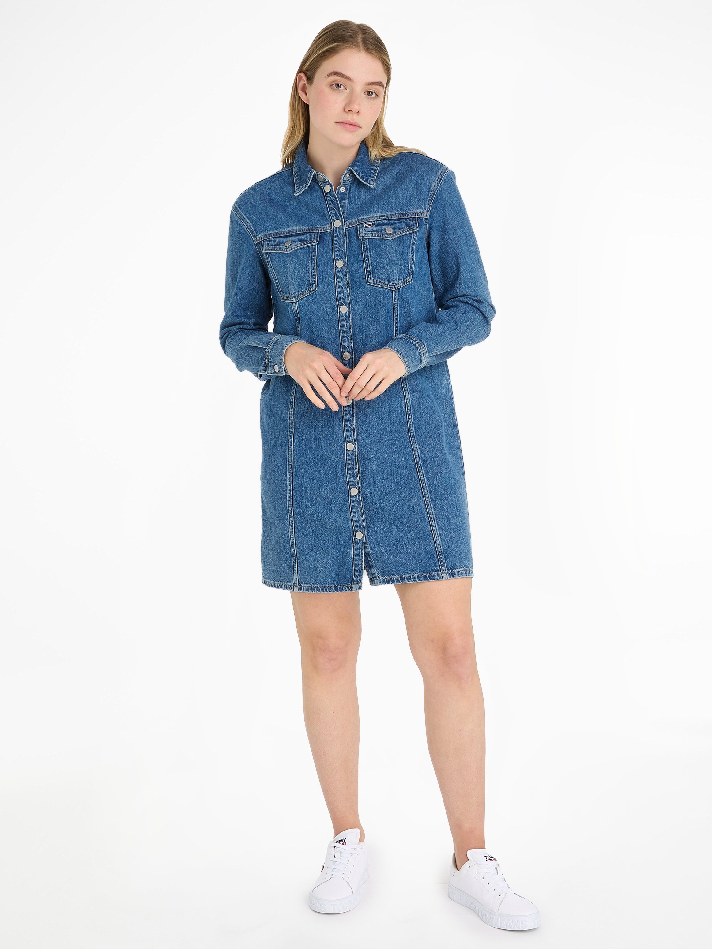 Tommy Jeans Curve Jeanskleid ALINE LS DRESS AH5032 EXT