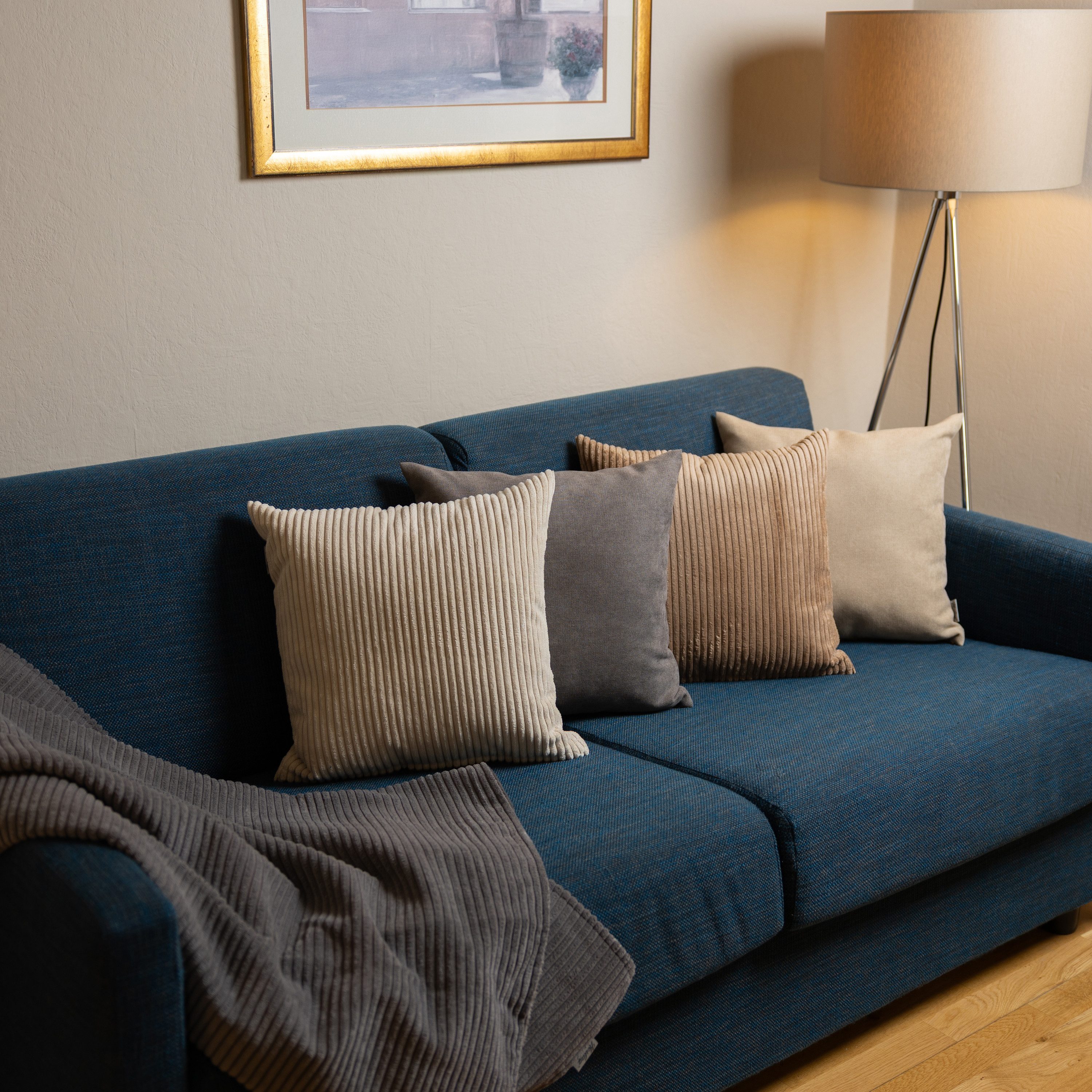 Wohndecke Kuscheldecke ELLA 140x200 cm – Wendedecke Cord & Fleece, Couchdecke, Herlag, Made in Europe, Tagesdecke