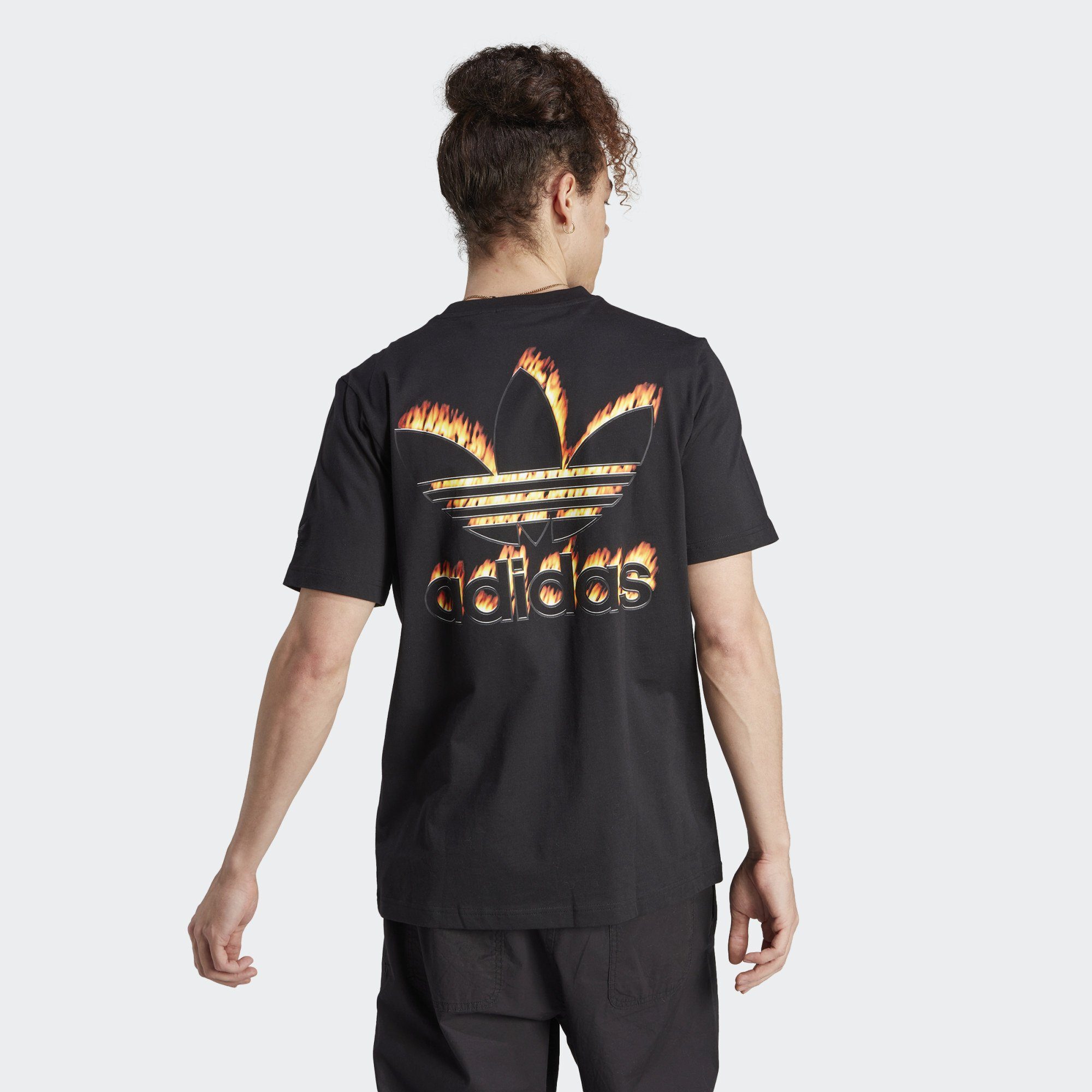 FIRE adidas Originals T-SHIRT TREFOIL T-Shirt GRAPHICS Black