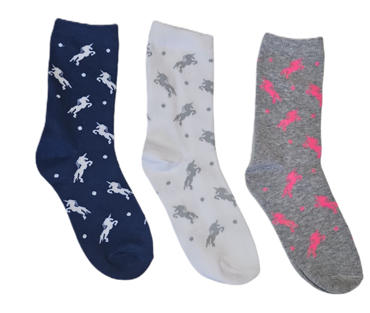 Toker Collection® Socken CNB Kindersocken Einhorn, 3er Pack, Baumwolle, 3 Farben (Packung, 3 Paar) mit Einhorn