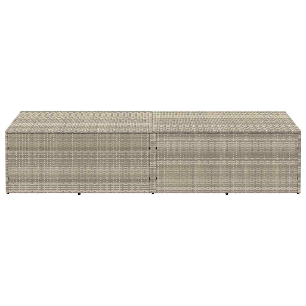 vidaXL Auflagenbox 220 x 50 x 58 cm Garten-Auflagenbox Hellgrau 220x50x58 cm Polyrattan