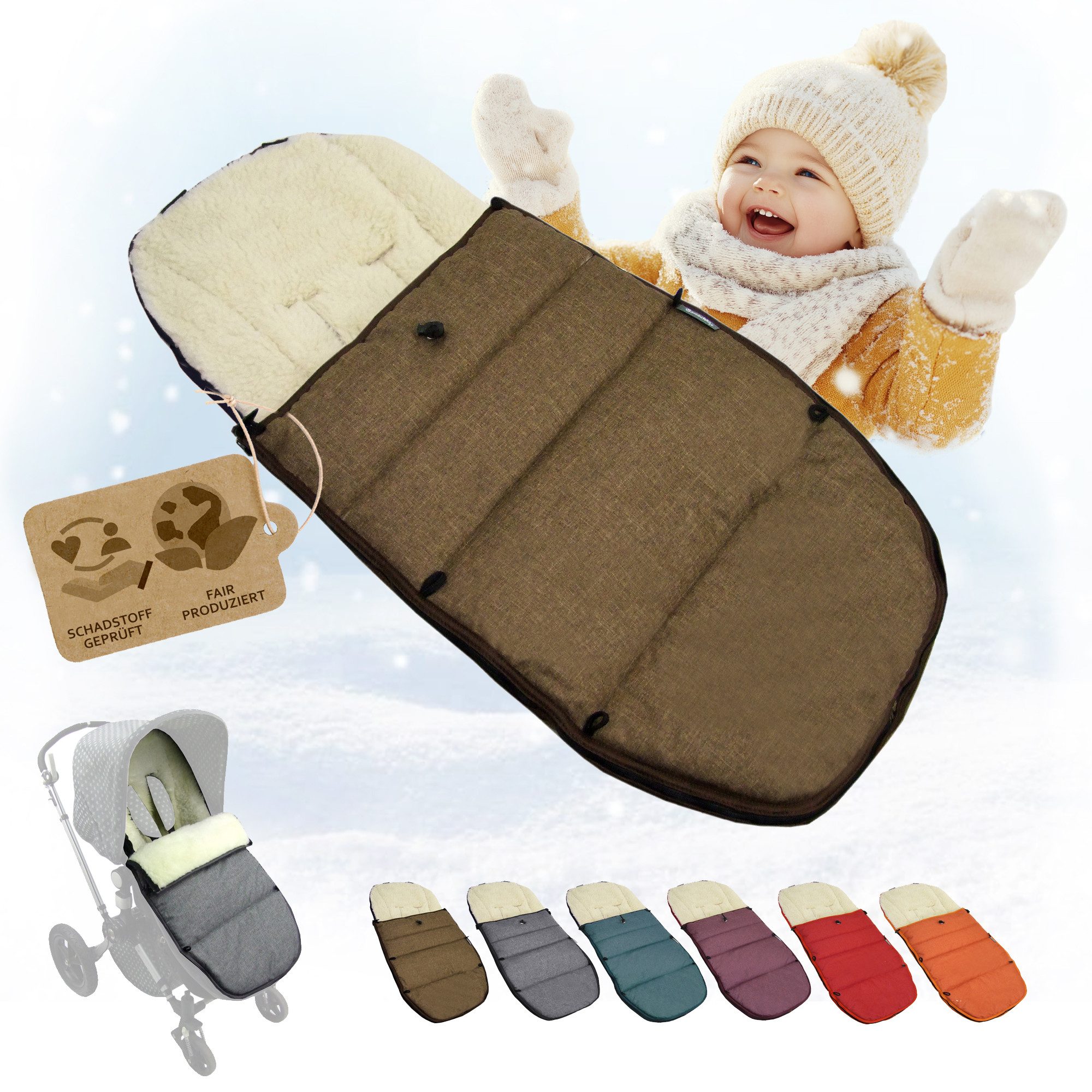 BambiniWelt by Rafael K. Fußsack Winterfußsack kompatibel mit Bugaboo Cameleon, mit Wolle (Mod-K)