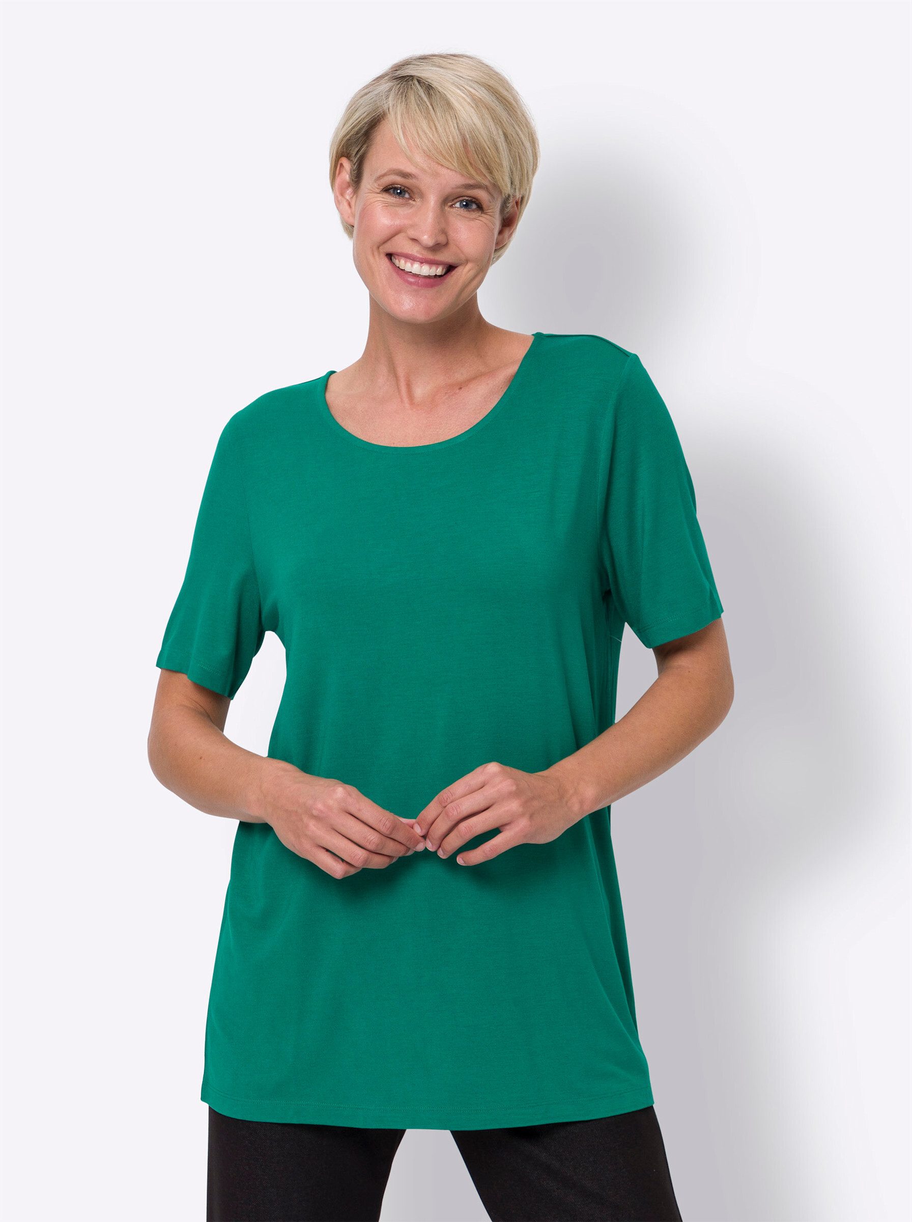 Sieh an! T-Shirt Longshirt Kurzarm günstig online kaufen