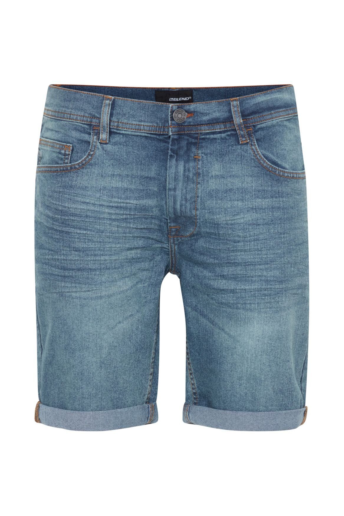 Blend Jeansshorts Denim Capri Jeans Shorts 3/4 Bermuda Hose 5087 in Blau