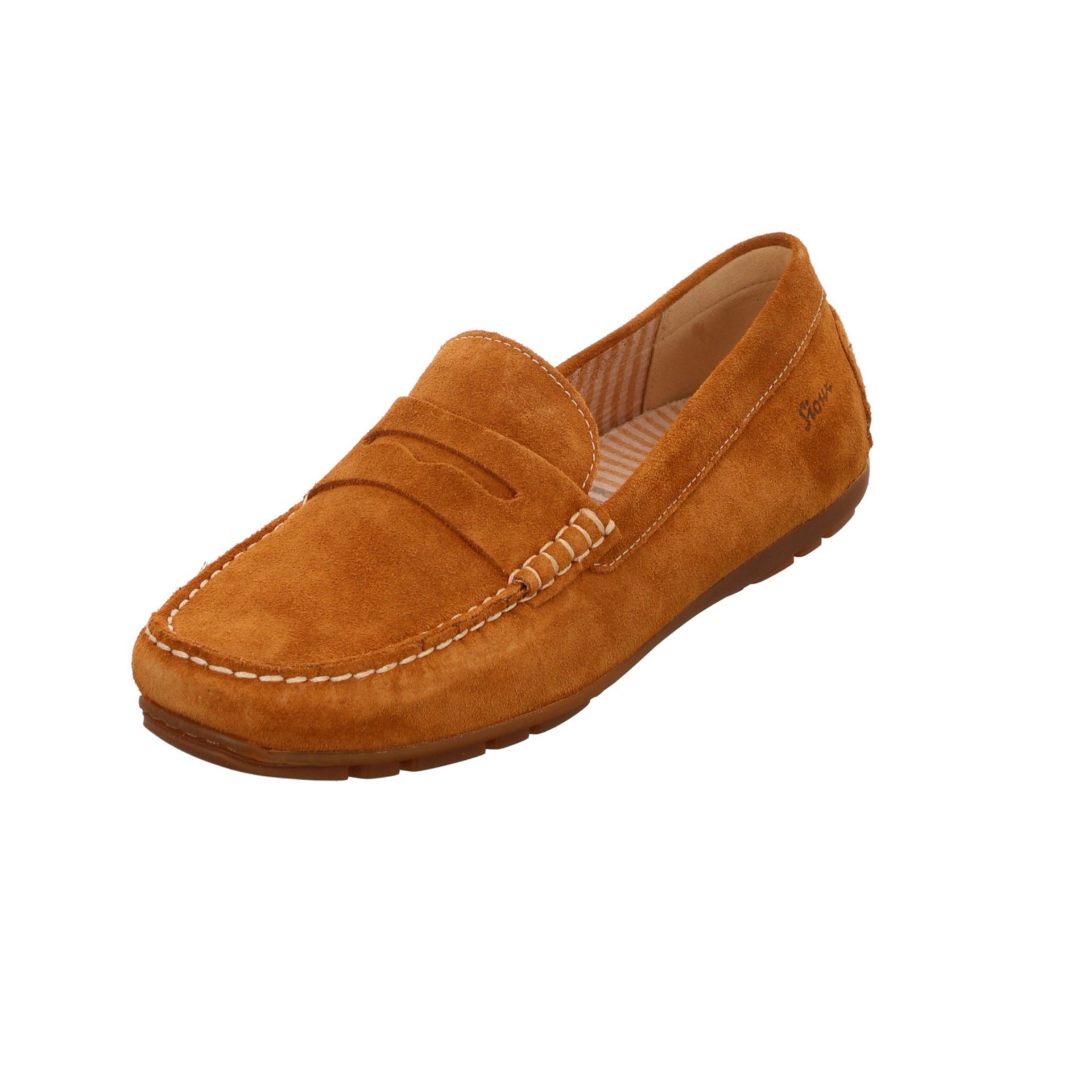 Schuhe Veloursleder Slipper Damen Carmona cognac Mokassin Mokassin SIOUX