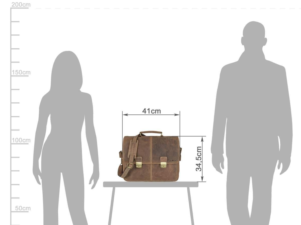 Greenburry Aktentasche Vintage, Businesstasche, Notebooktasche, für Herren, rustikal