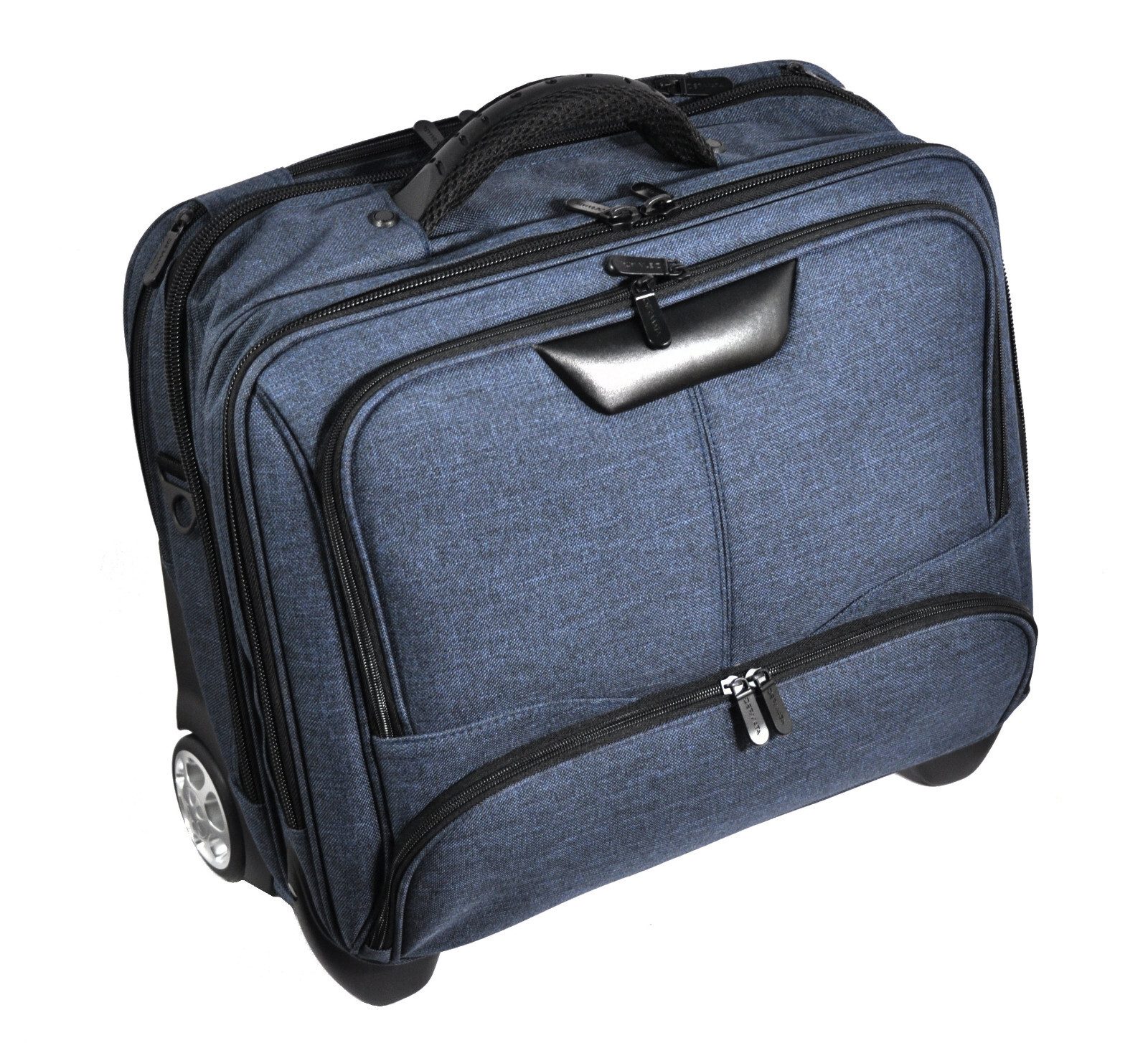 Dermata Business-Trolley Laptoptasche Pilotenkoffer mit Trolley / Rollen, vielseitig und robust, 2 Rollen