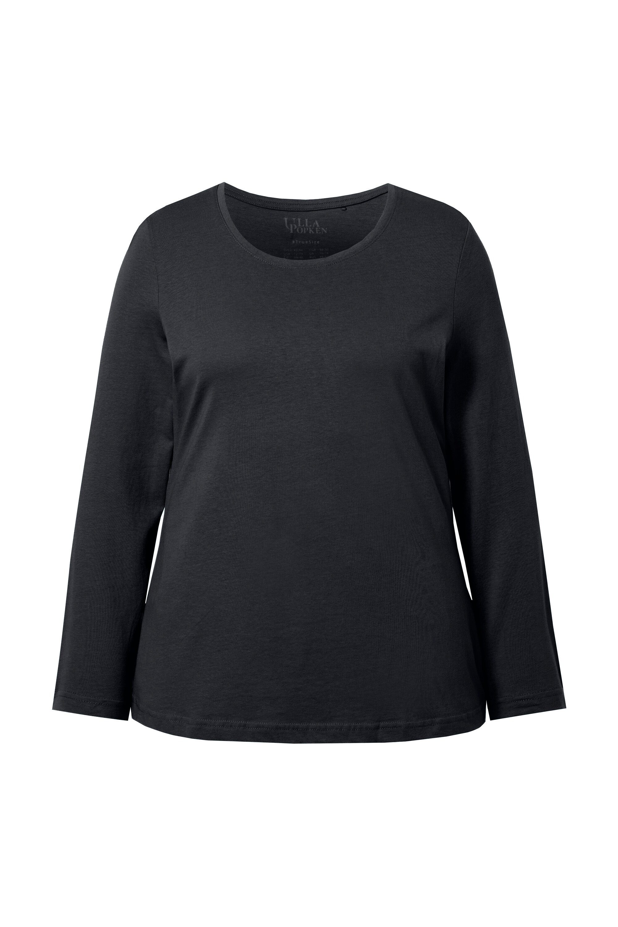 Ulla Popken T-Shirt Shirt Slim Rundhalsausschnitt Langarm günstig online kaufen
