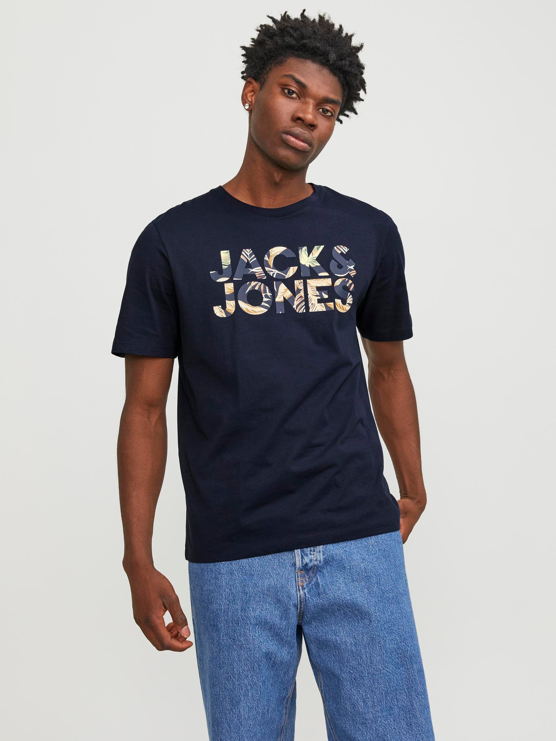 Jack & Jones Rundhalsshirt JJEJEFF CORP LOGO TEE SS O-NECK SN Navy Blazer | T-Shirts