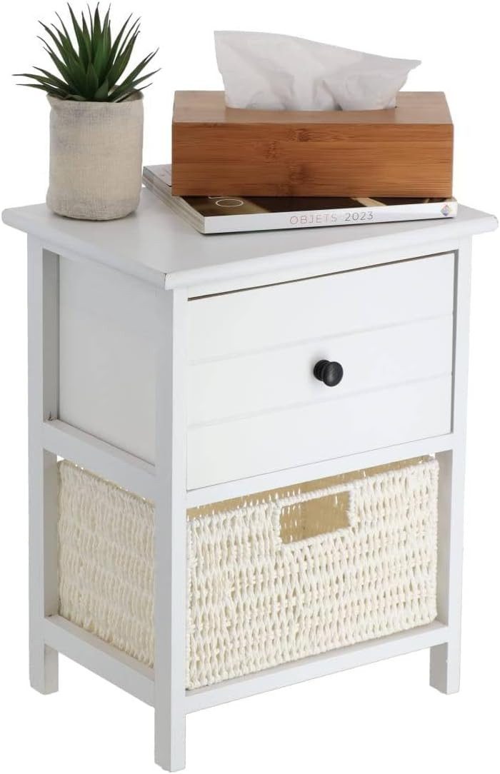 TENDANCE Vorratsschrank Nachtkommode Badregal Regal Nachttisch Badezimmerschrank weiss