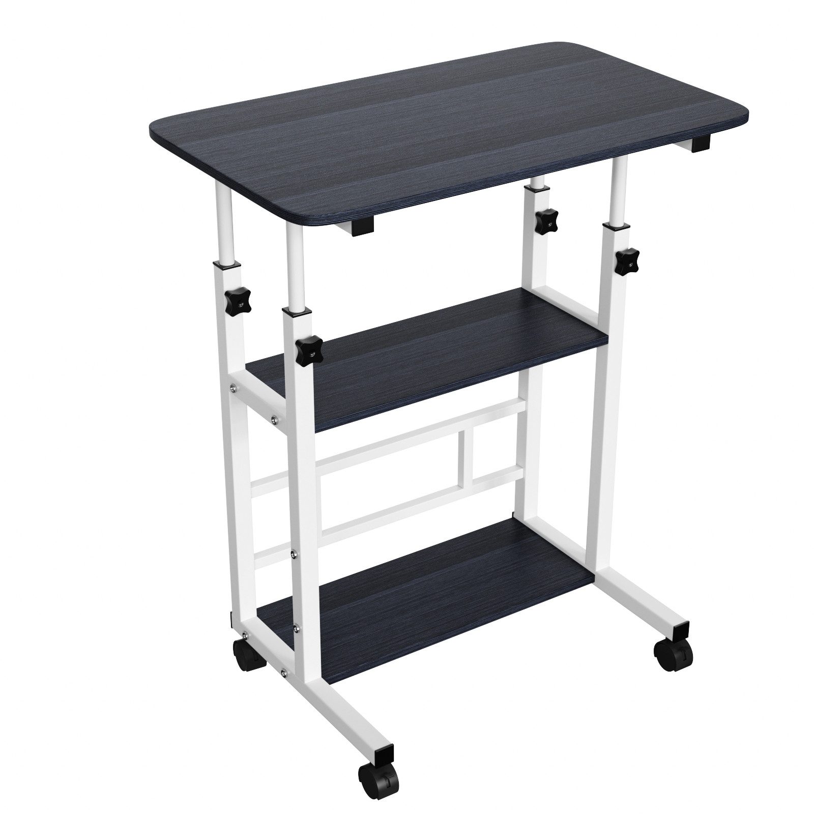 JEOBEST Computertisch Schreibtischh mit Rollen, Laptoptisch mit Ablage, (1-St., Laptoptisch) PC-Tisch Stehend, Höhenverstellbarer