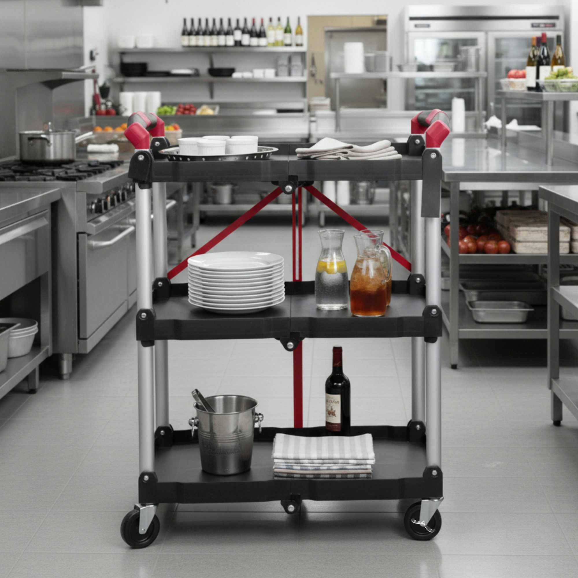 Mahlzeit Servierwagen Faltbarer Servierwagen mit Rollen, belastbar bis 150 günstig online kaufen