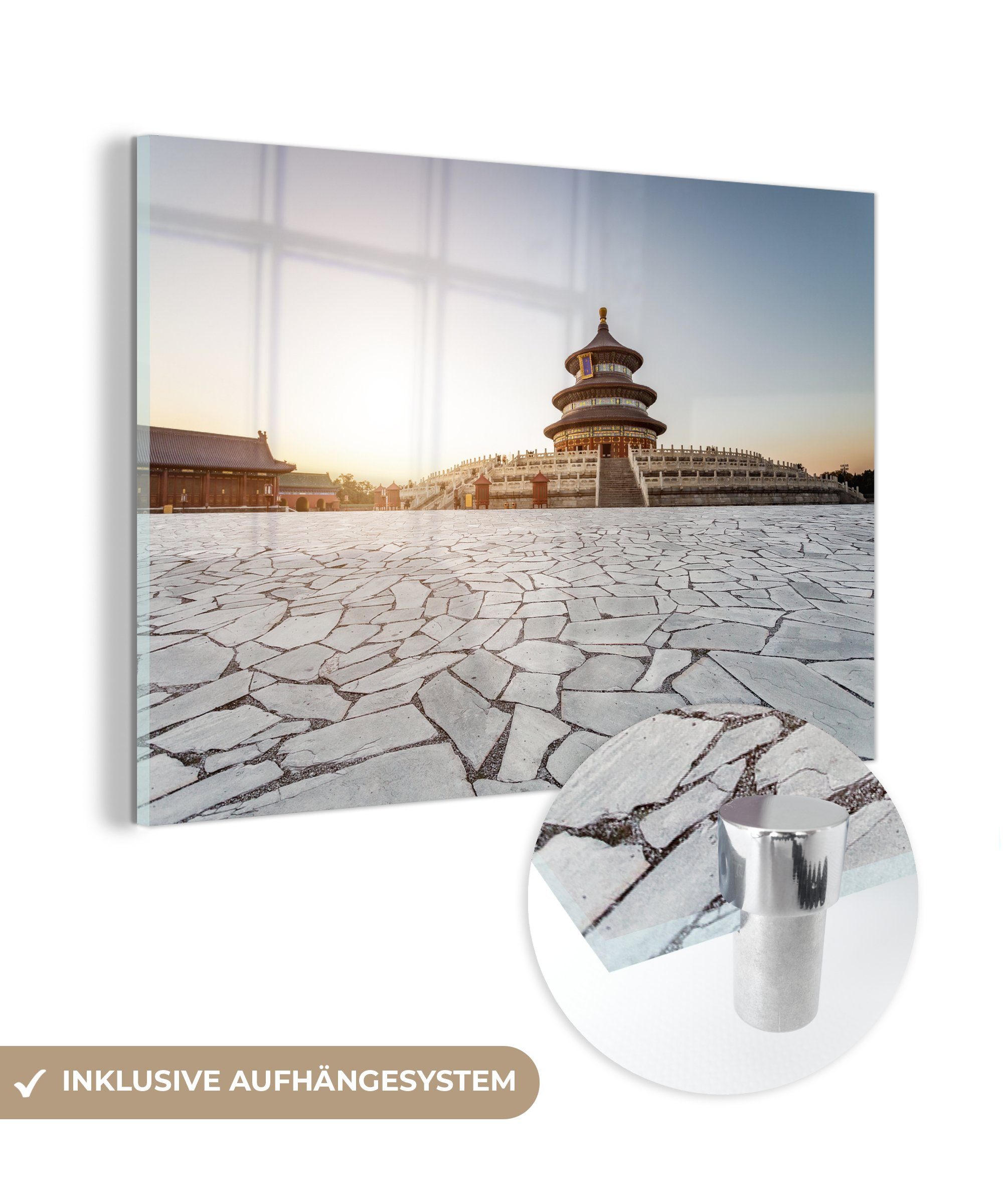 MuchoWow Acrylglasbild Himmelstempel in China in der Verbotenen Stadt, (1 St), Acrylglasbilder Wohnzimmer & Schlafzimmer