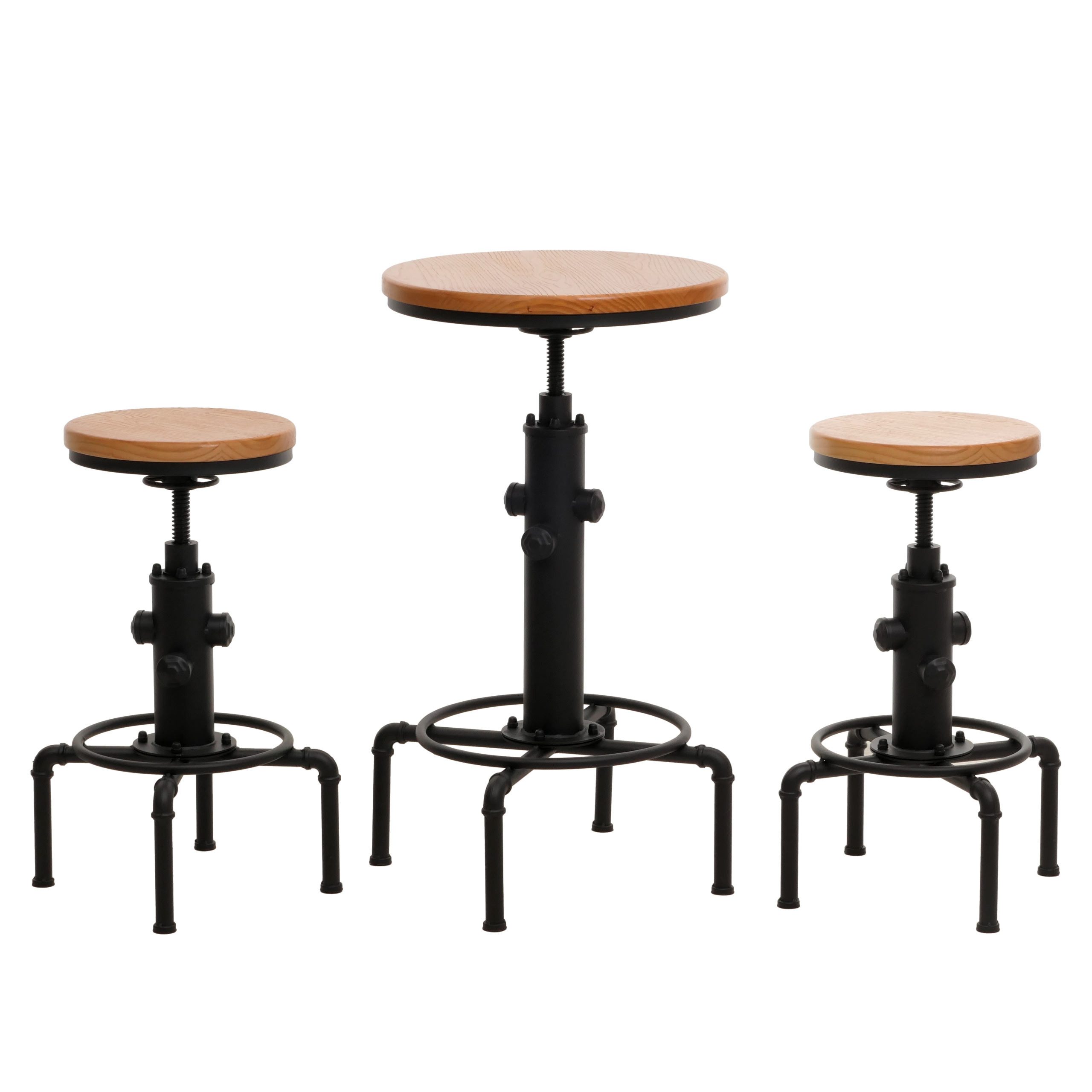 MCW Bartisch MCW-N23-Tisch-Set (Set, 3er), Modernes Industriedesign