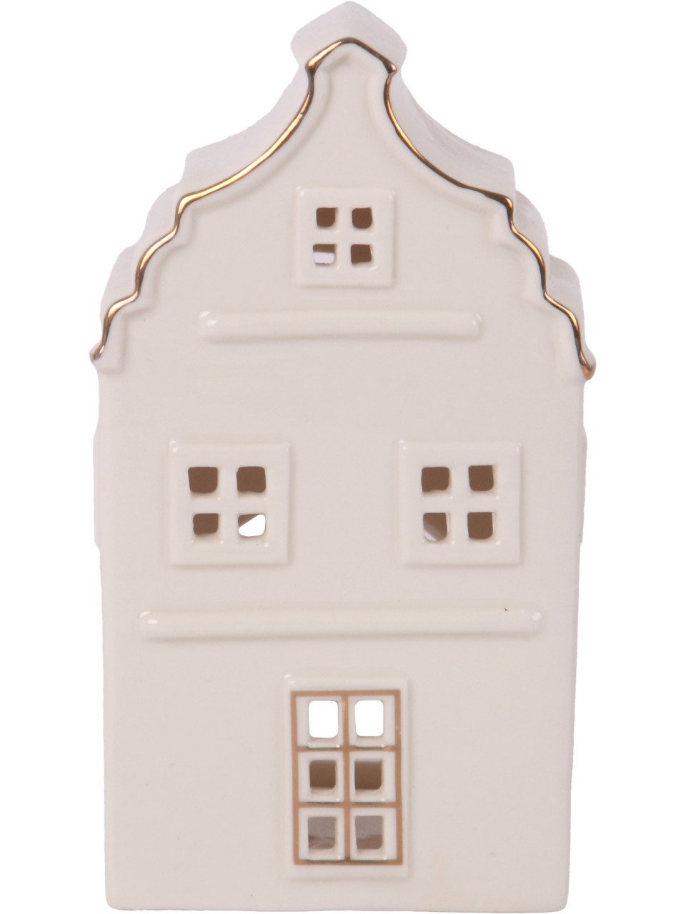 Trend Line Windlicht Windlicht Haus Keramik 15 x 9 cm weiß