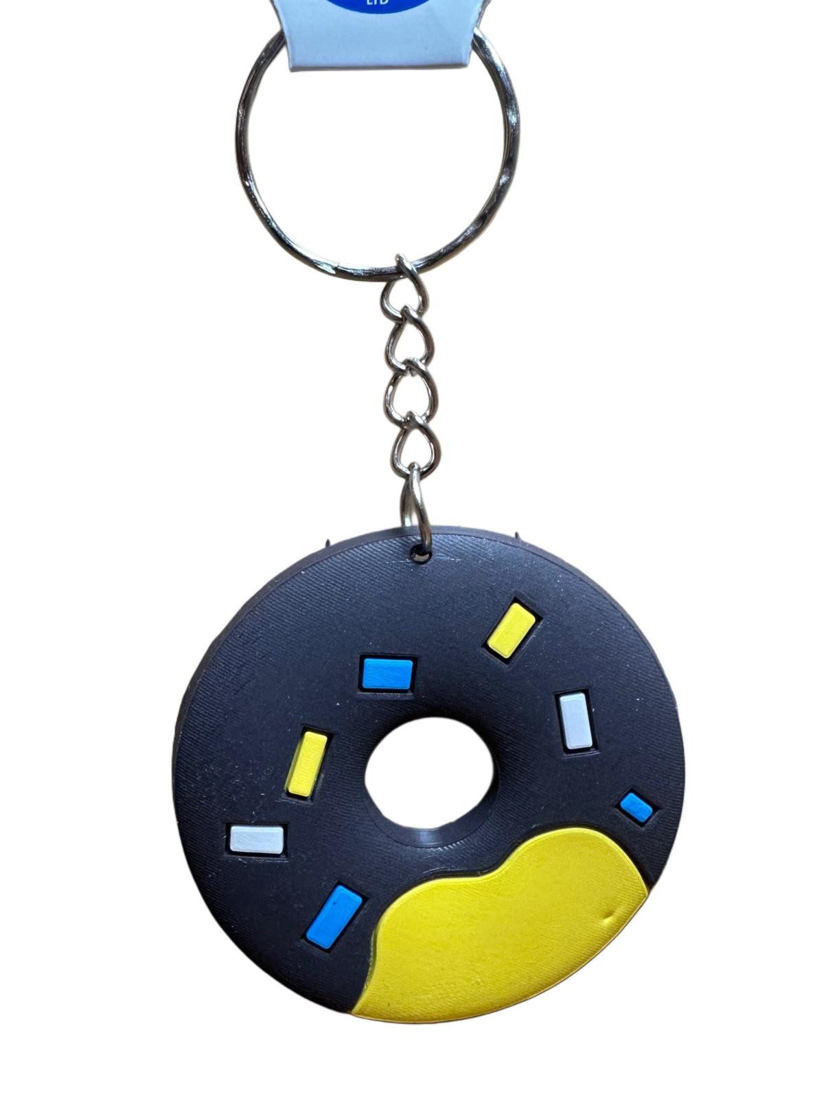 Schlüsselanhänger Schlüsselanhänger Kinder Mini Anhänger keychain Donut schwarz