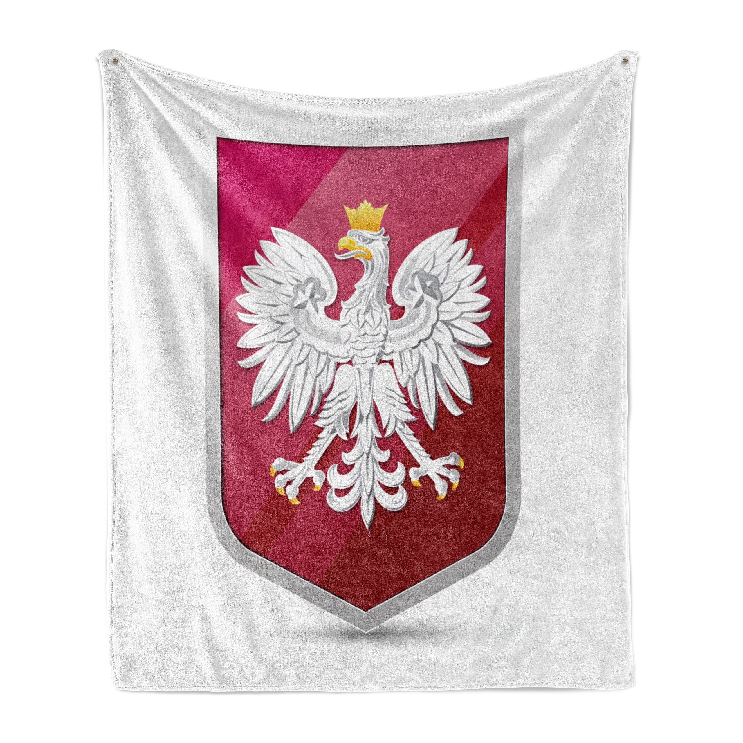 Wohndecke Gemütlicher Plüsch für den Innen- und Außenbereich, Abakuhaus, Polieren Wappen von Polen Adler
